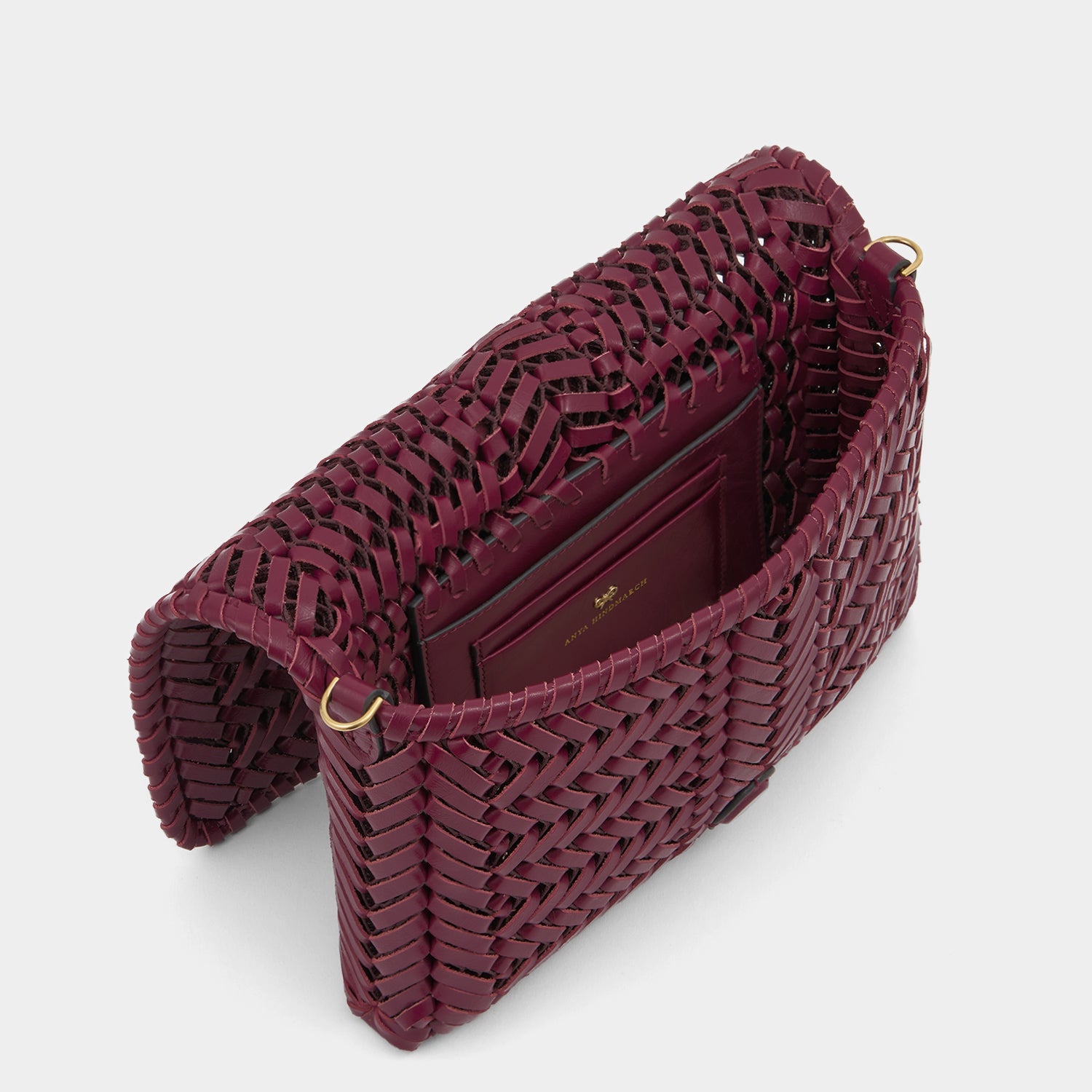 Purple calf leather cross body bag by Anya Hindmarch