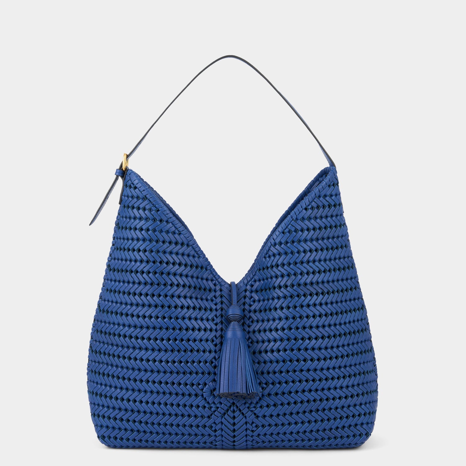 Blue capra leather Hobo bag by Anya Hindmarch