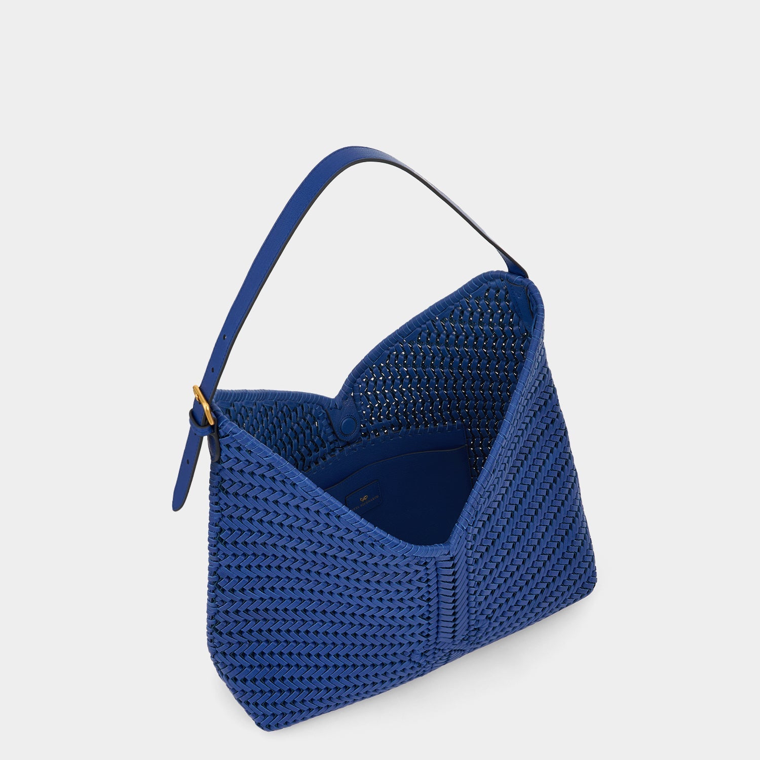 Blue capra leather Hobo bag by Anya Hindmarch