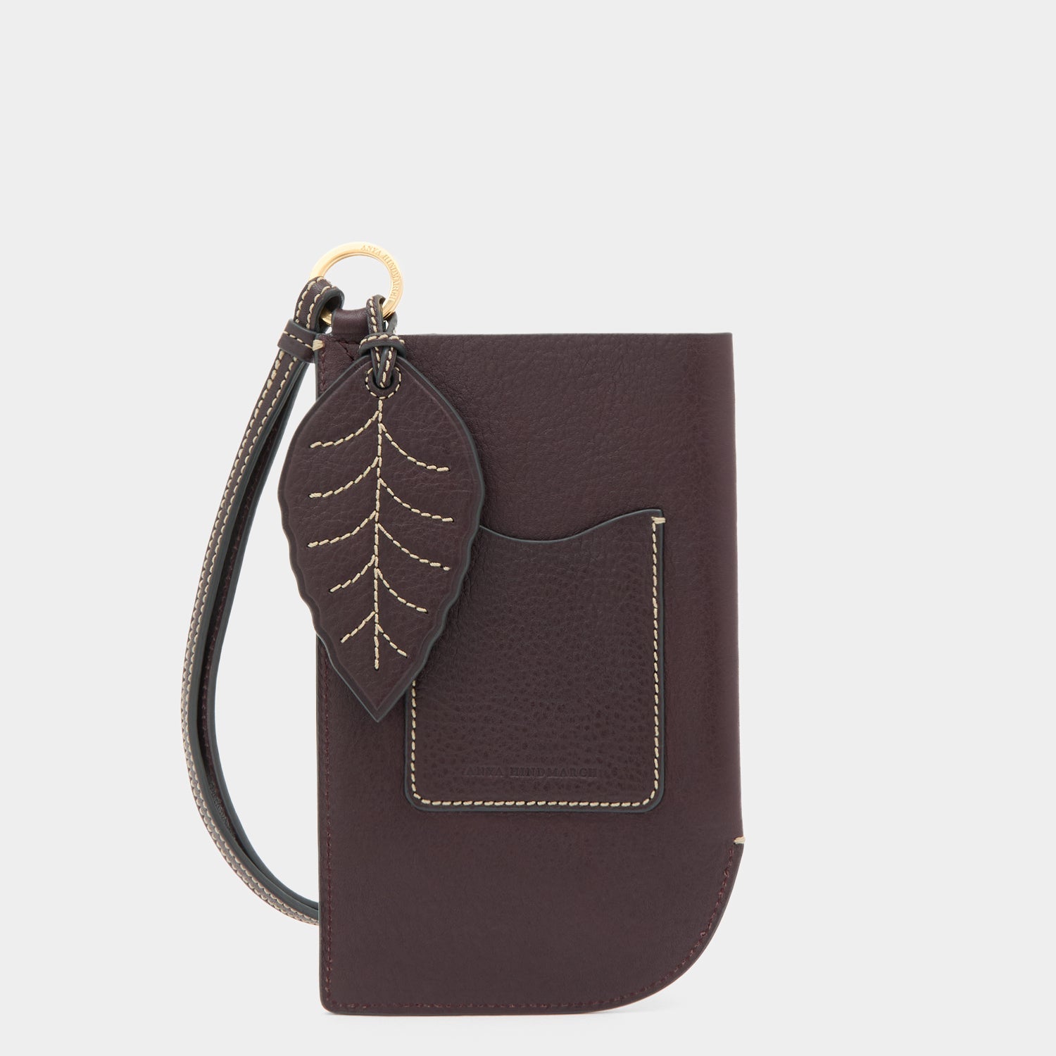 RTN Strap Phone Pouch -

          
            Natural Grain Leather in Grape Purple -
          

          Anya Hindmarch EU

