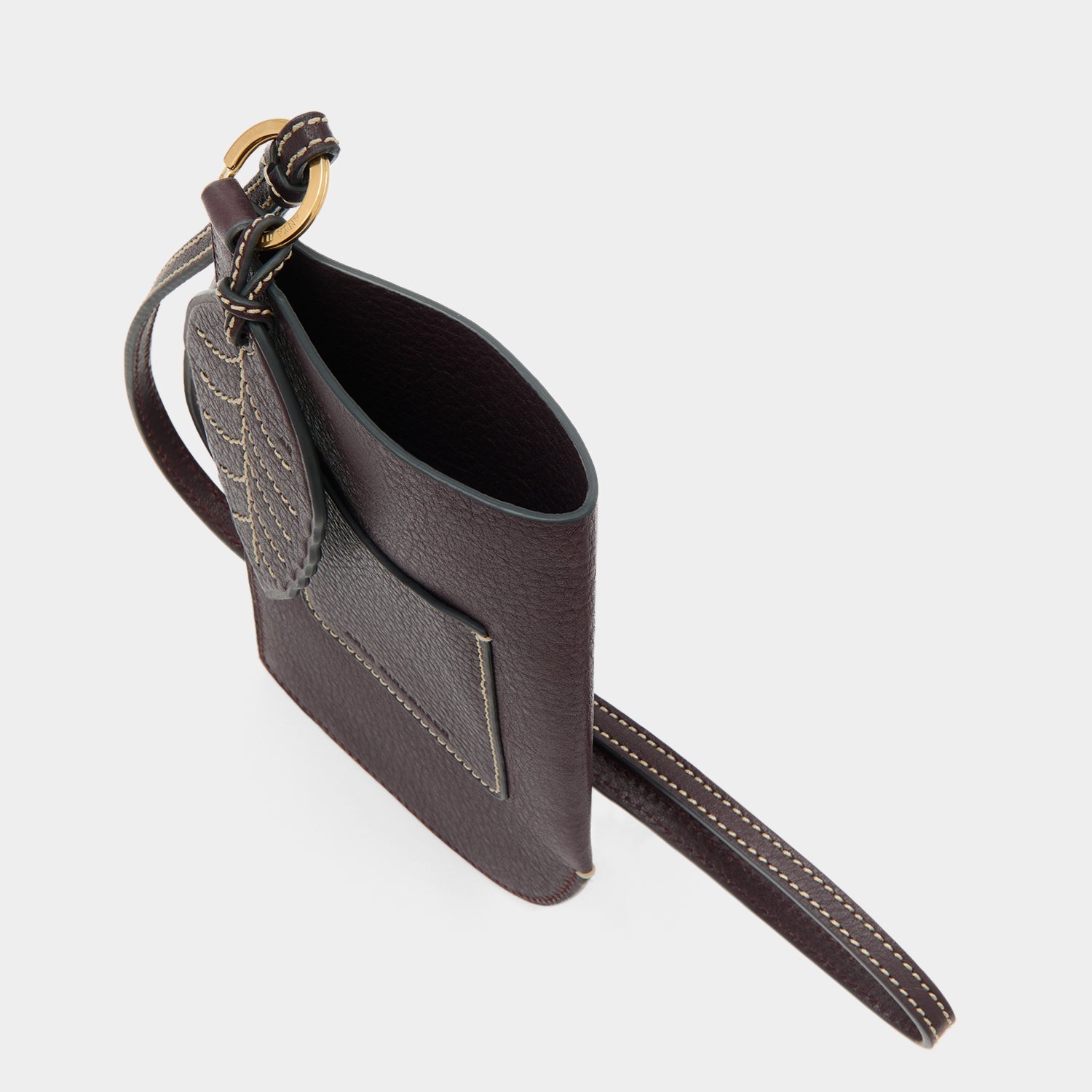 RTN Strap Phone Pouch -

          
            Natural Grain Leather in Grape Purple -
          

          Anya Hindmarch EU
