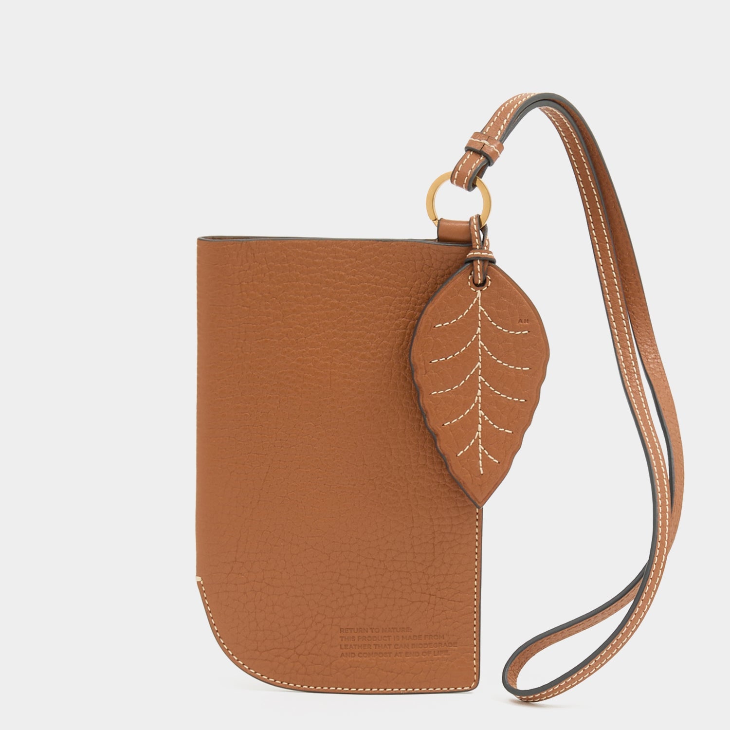 RTN Phone Pouch -

          
            Natural Grain Leather in Pecan -
          

          Anya Hindmarch EU
