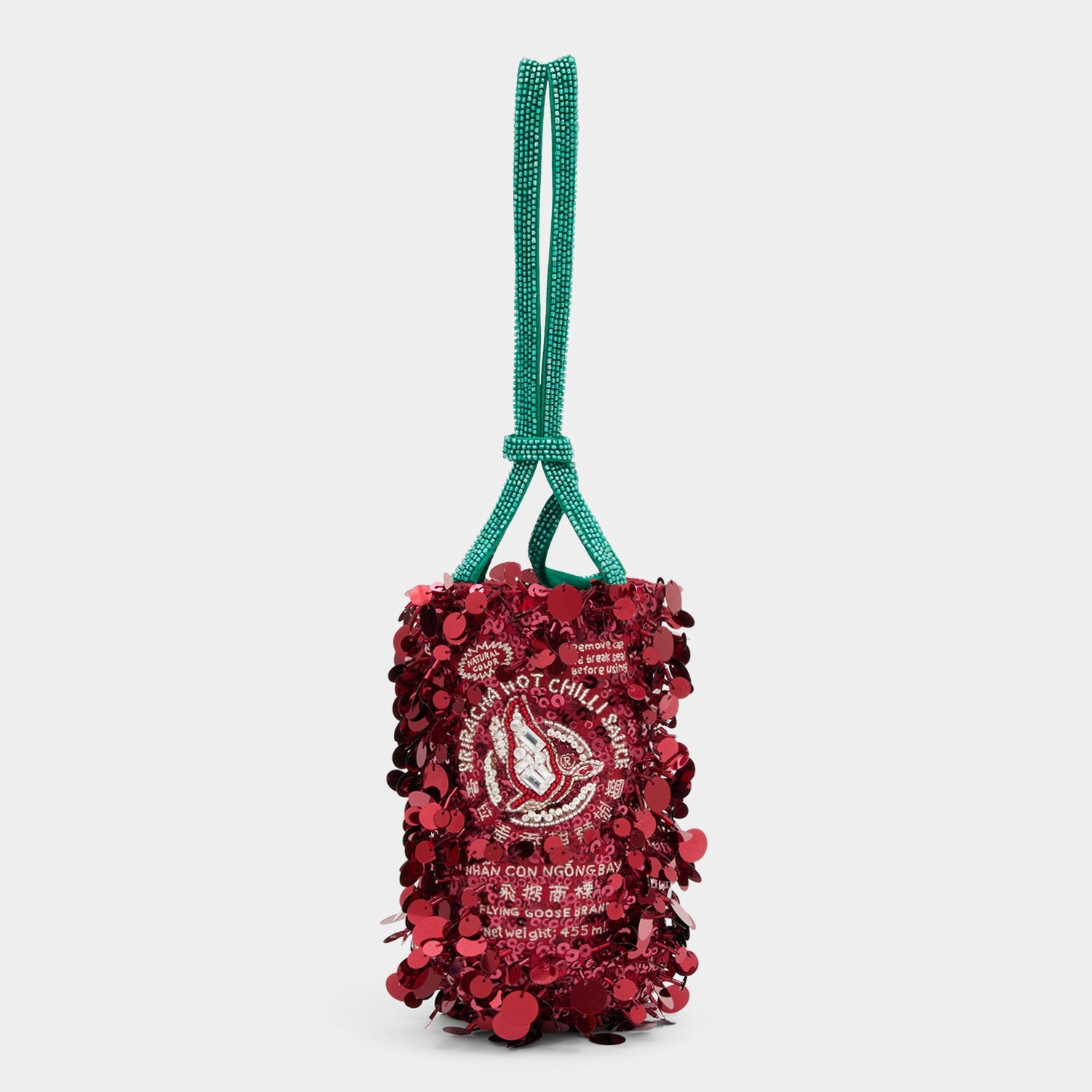 Anya Brands Flying Goose Sriracha Mini Bucket Bag -

          
            Satin/Sequins in Oxblood Red -
          

          Anya Hindmarch EU
