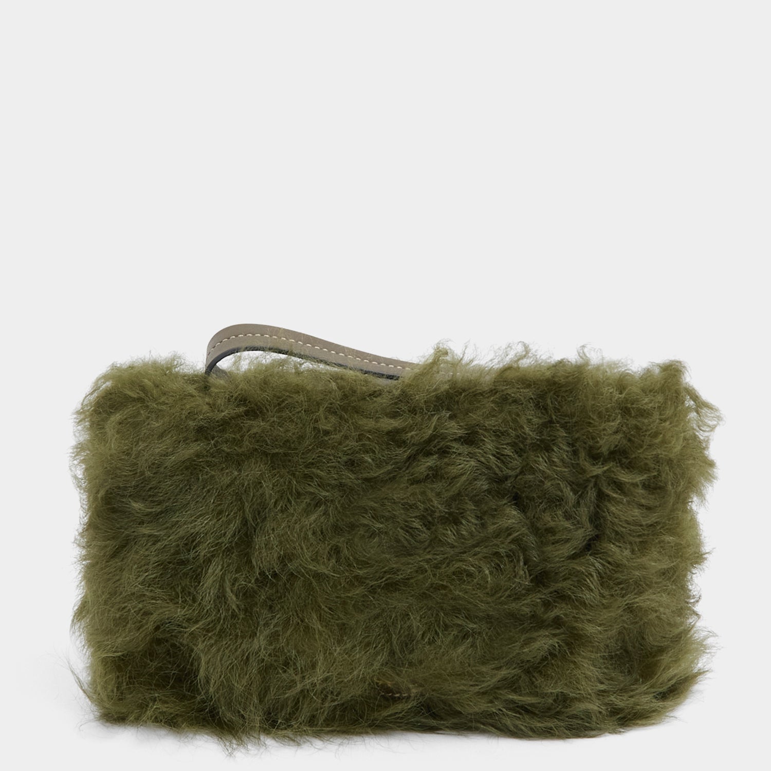 Shearling Eyes Clutch -

          
            Shearling/Smooth Leather in Khaki Green -
          

          Anya Hindmarch EU
