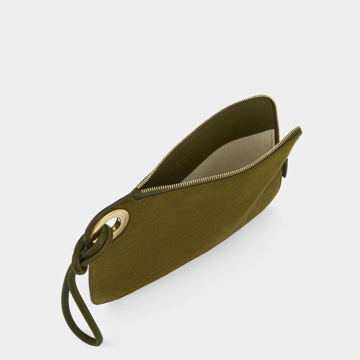 Ringo Clutch -

          
            Suede Leather in Bonsai Green -
          

          Anya Hindmarch EU
