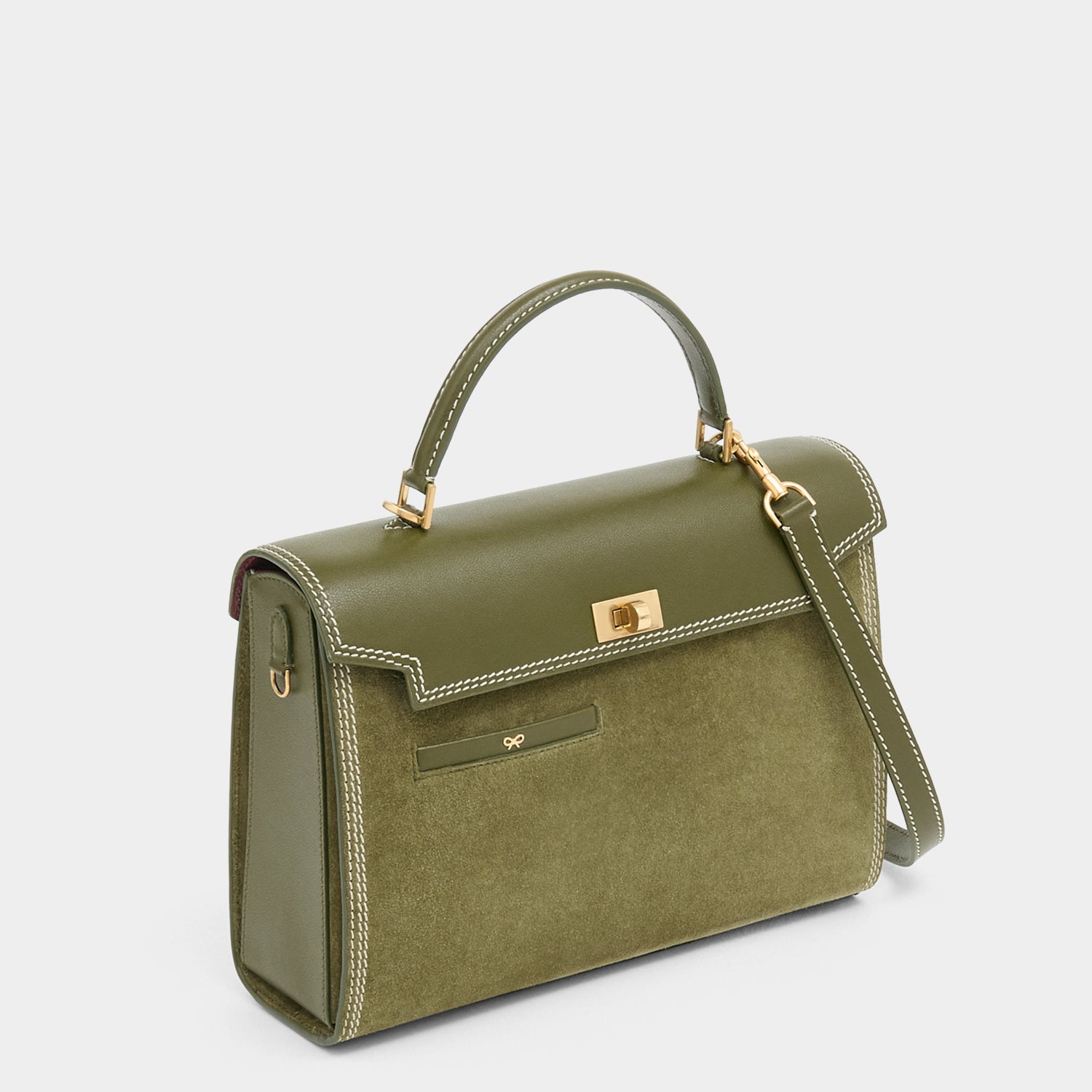 Mortimer Stitch Top Handle -

          
            Suede Leather in Bonsai Green -
          

          Anya Hindmarch EU
