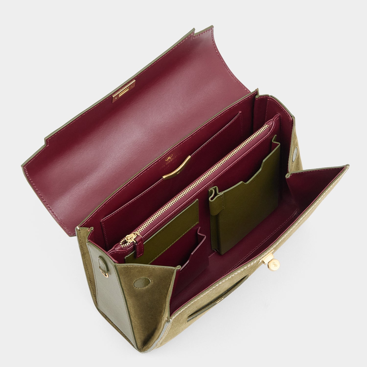 Mortimer Stitch Top Handle -

          
            Suede Leather in Bonsai Green -
          

          Anya Hindmarch EU
