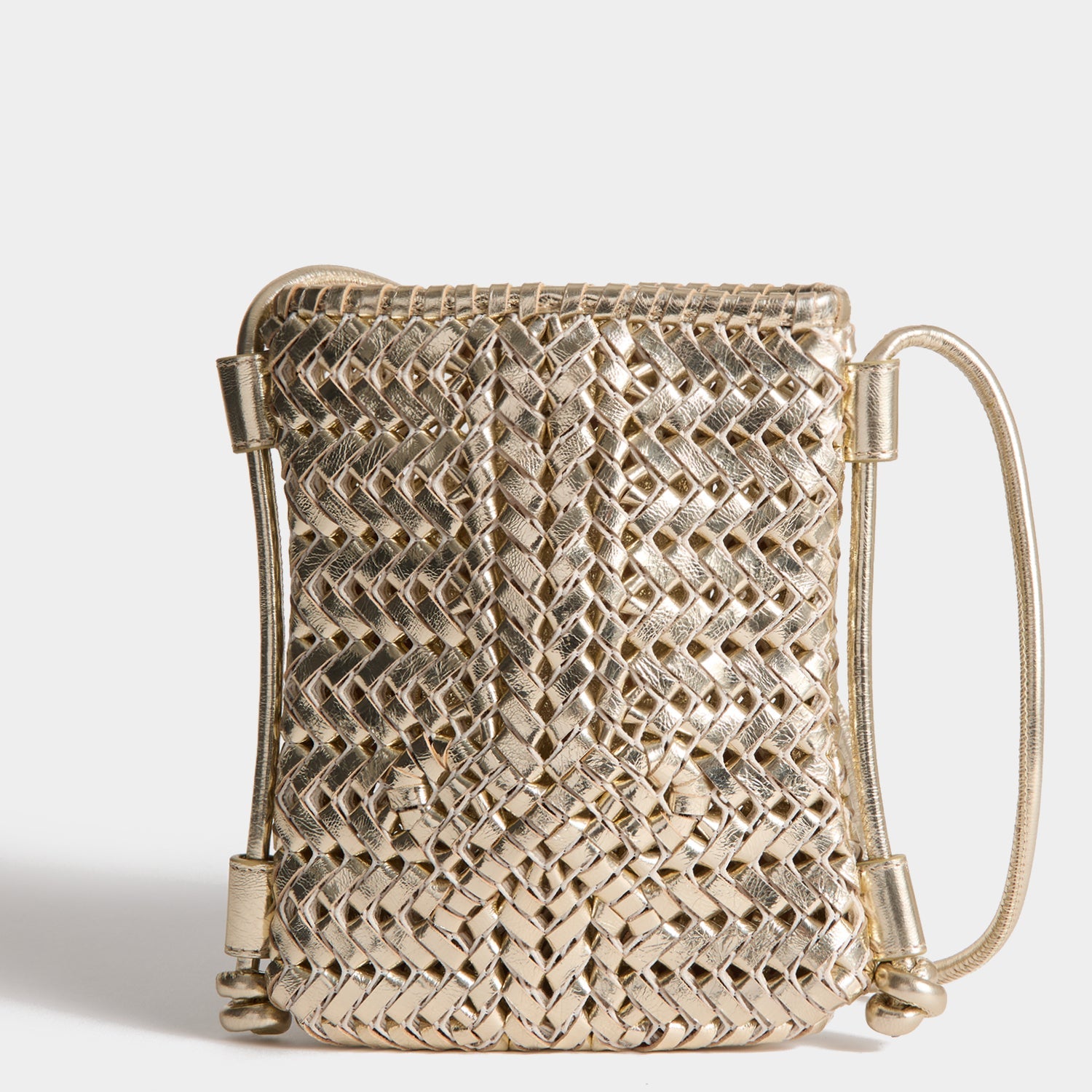 Neeson Cross-body Pouch -

          
            Capra Leather in Platino Gold -
          

          Anya Hindmarch EU
