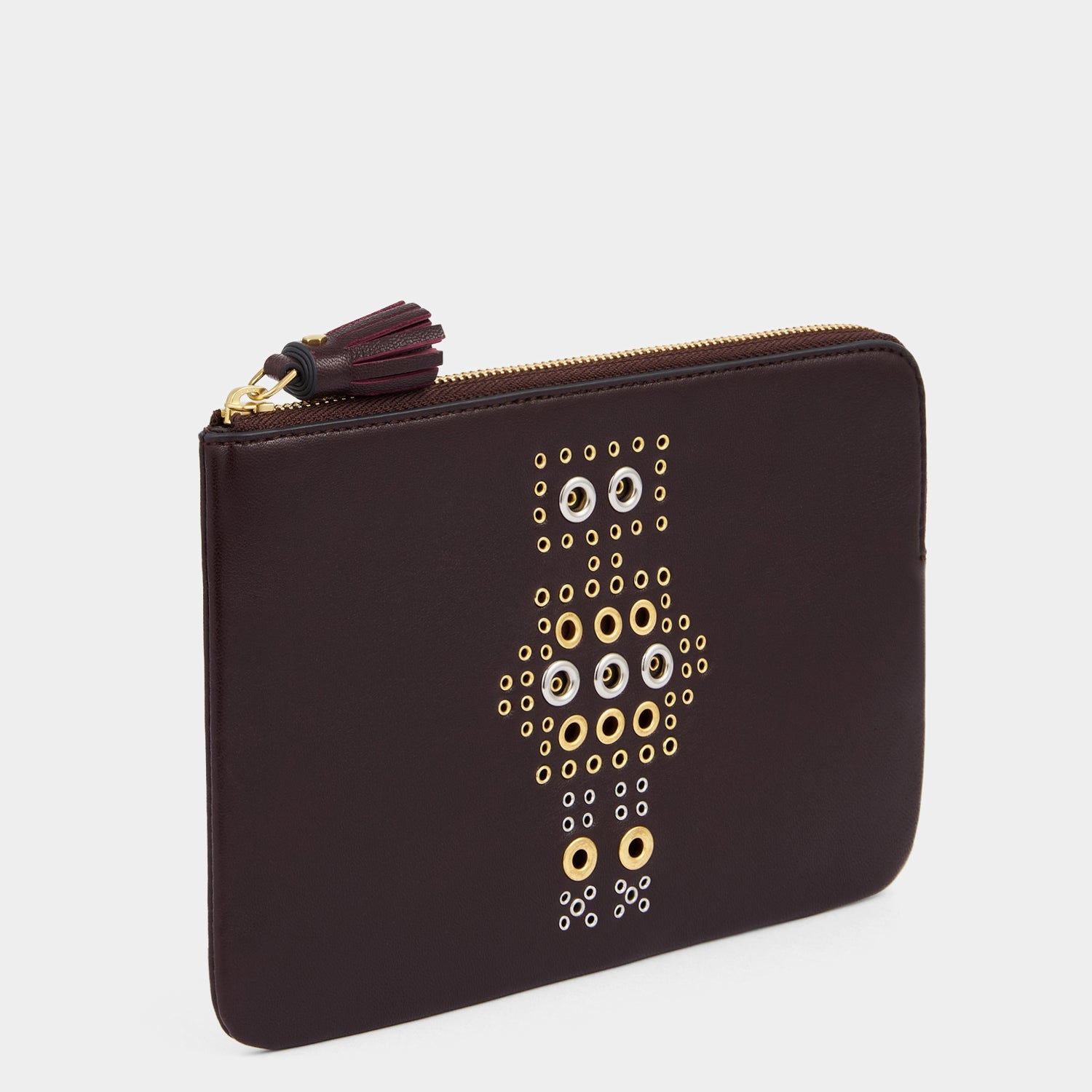 Eyelet Character Zip Loose Pocket -

          
            Smooth Leather in Grape Purple -
          

          Anya Hindmarch EU
