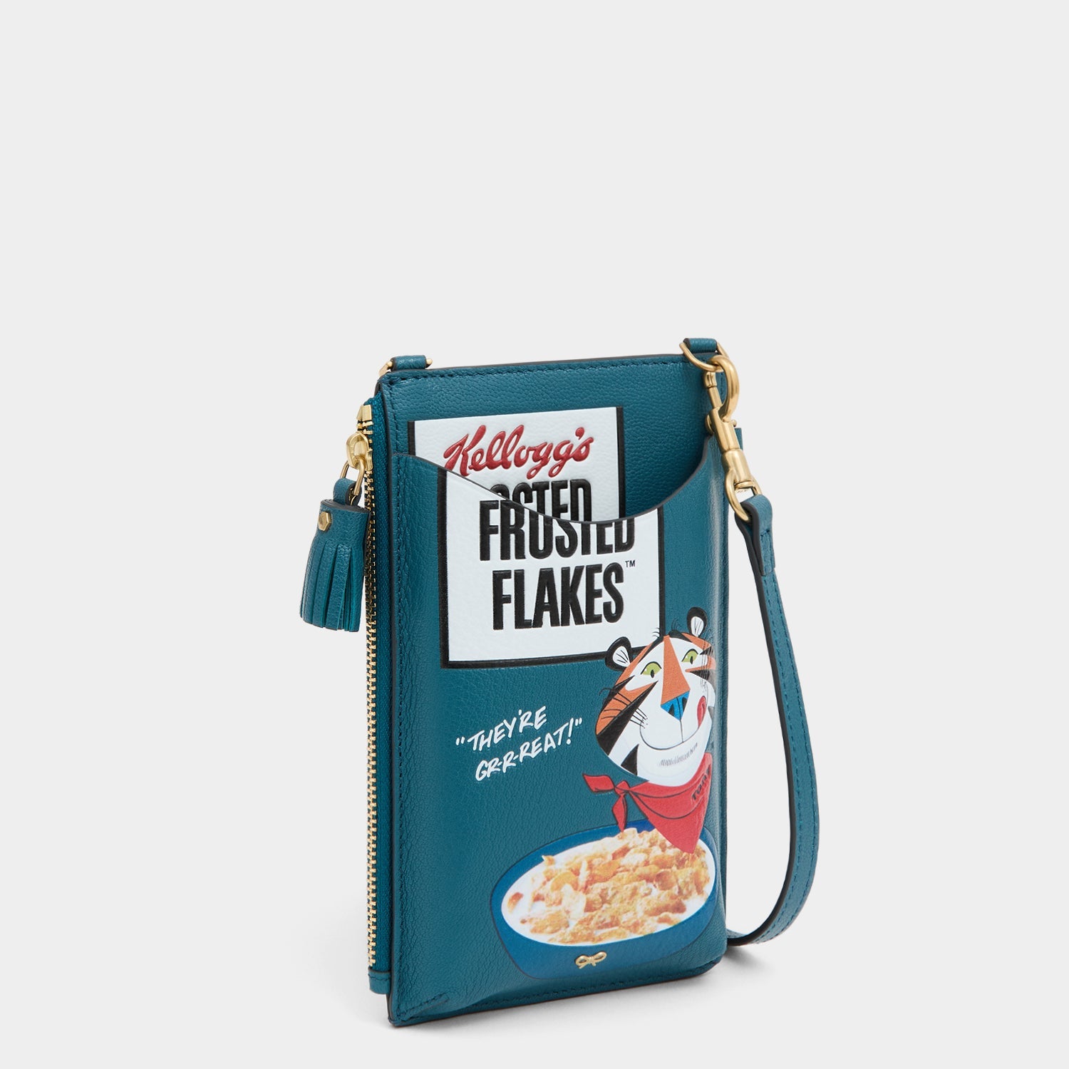 Anya Brands Frosted Flakes Zip Phone Pouch -

          
            Shiny Capra Leather in Light Petrol -
          

          Anya Hindmarch EU
