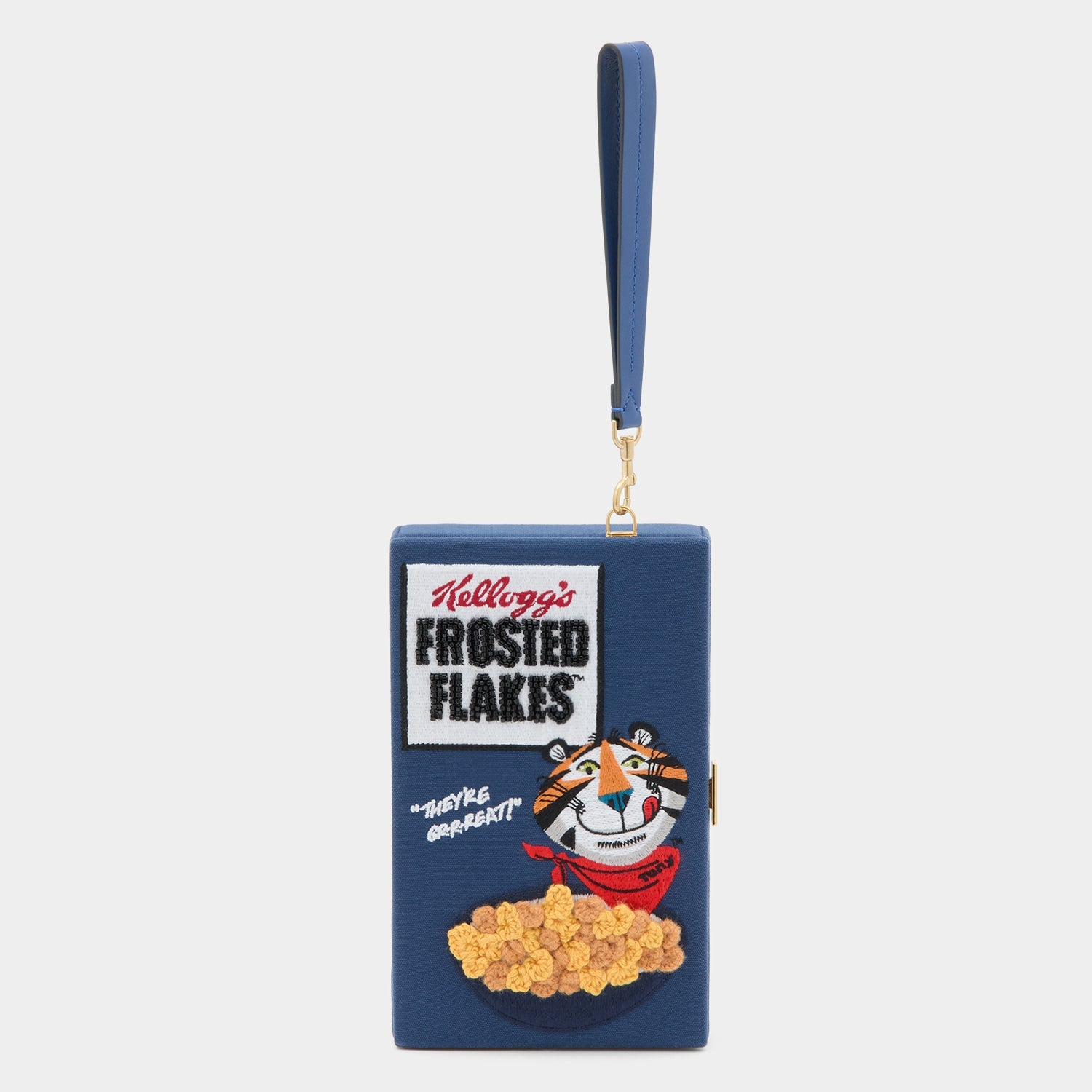 Anya Brands Frosted Flakes Clutch -

          
            Recycled Canvas in Blueberry Blue -
          

          Anya Hindmarch EU
