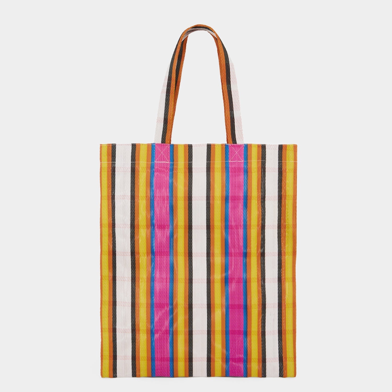 Multicoloured stripy Tote bag made of Recycled Plastic by Anya Hindmarch