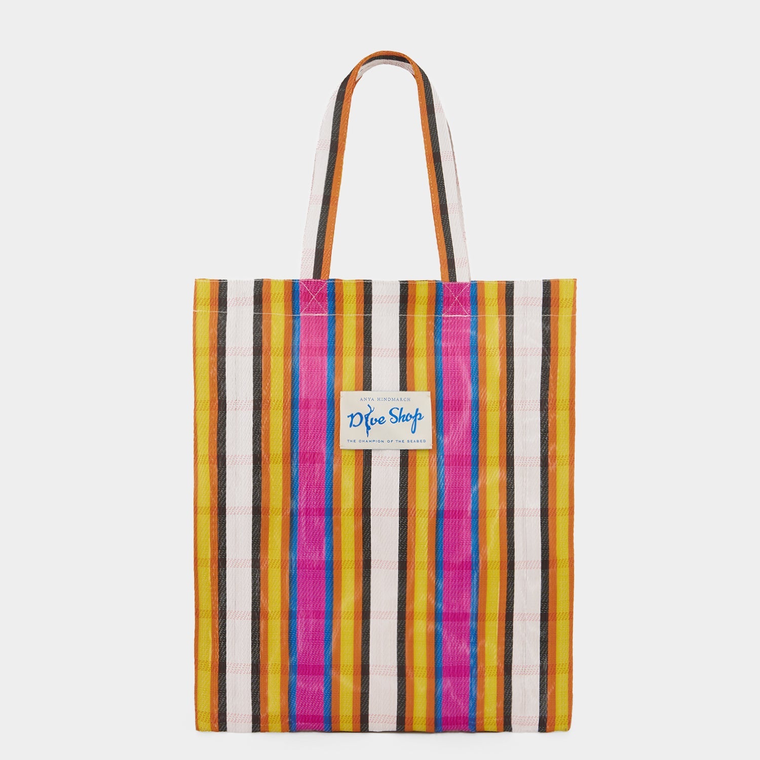 Multicoloured stripy Tote bag made of Recycled Plastic by Anya Hindmarch