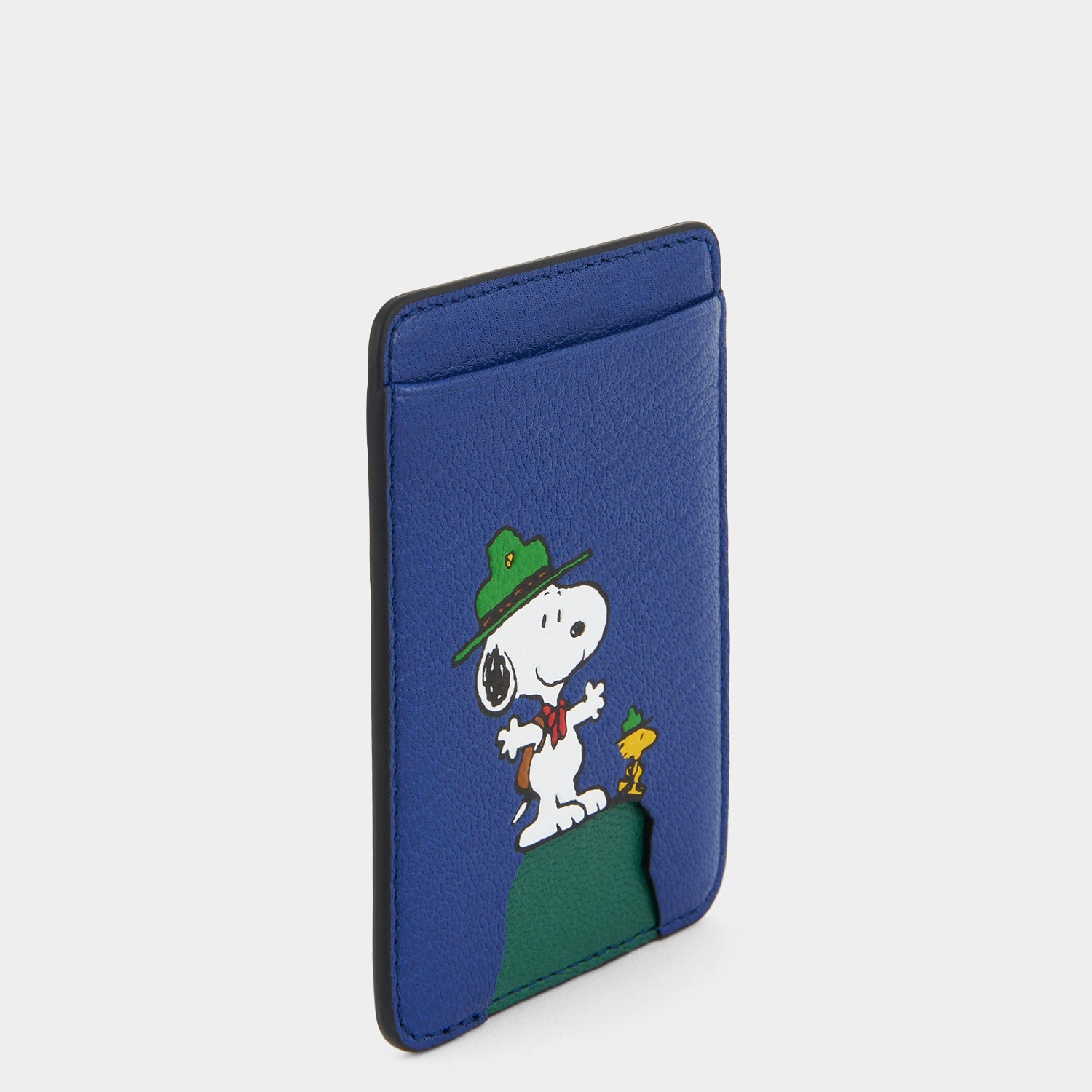 Peanuts Snoopy Magnetic Card Case -

          
            Capra Leather in Monday Blue -
          

          Anya Hindmarch EU
