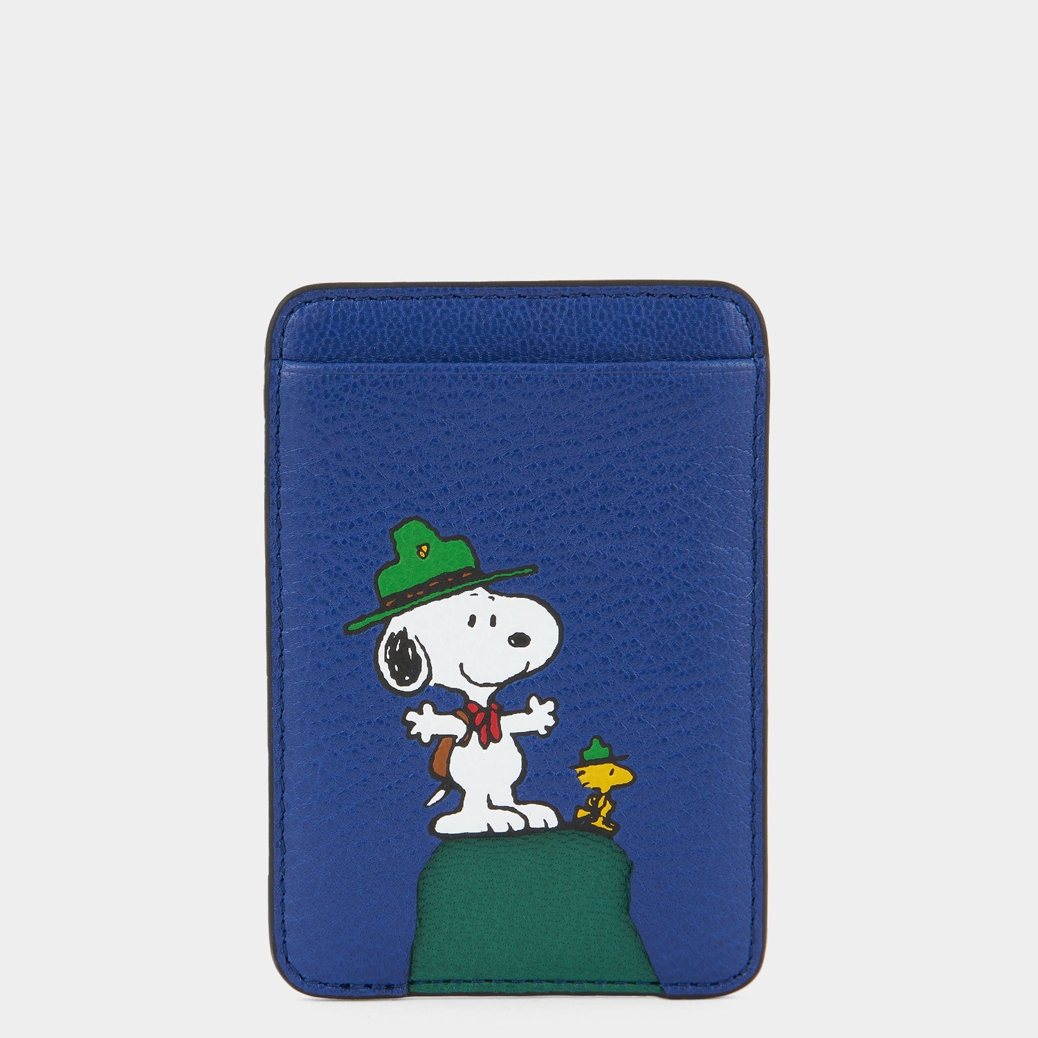 Peanuts Snoopy Magnetic Card Case -

          
            Capra Leather in Monday Blue -
          

          Anya Hindmarch EU
