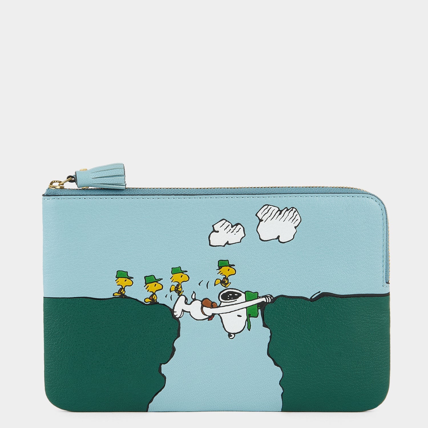 Peanuts Snoopy Zip Loose Pocket -

          
            Capra Leather in Mayan Blue -
          

          Anya Hindmarch EU
