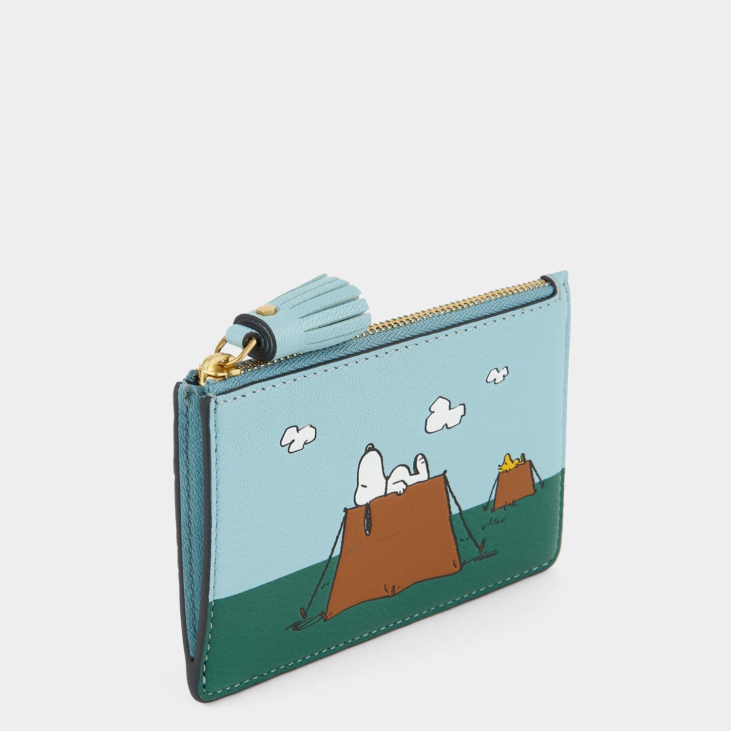 Peanuts Snoopy Zip Card Case -

          
            Capra Leather in Mayan Blue -
          

          Anya Hindmarch EU
