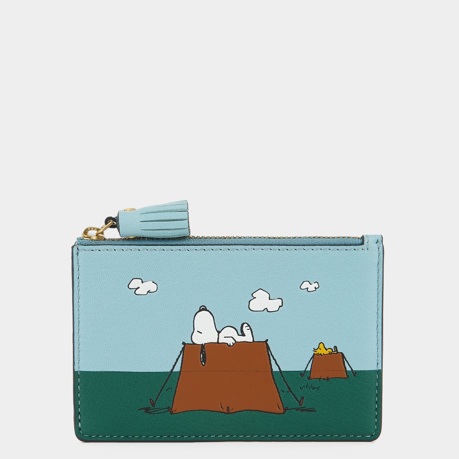 Peanuts Snoopy Zip Card Case -

          
            Capra Leather in Mayan Blue -
          

          Anya Hindmarch EU

