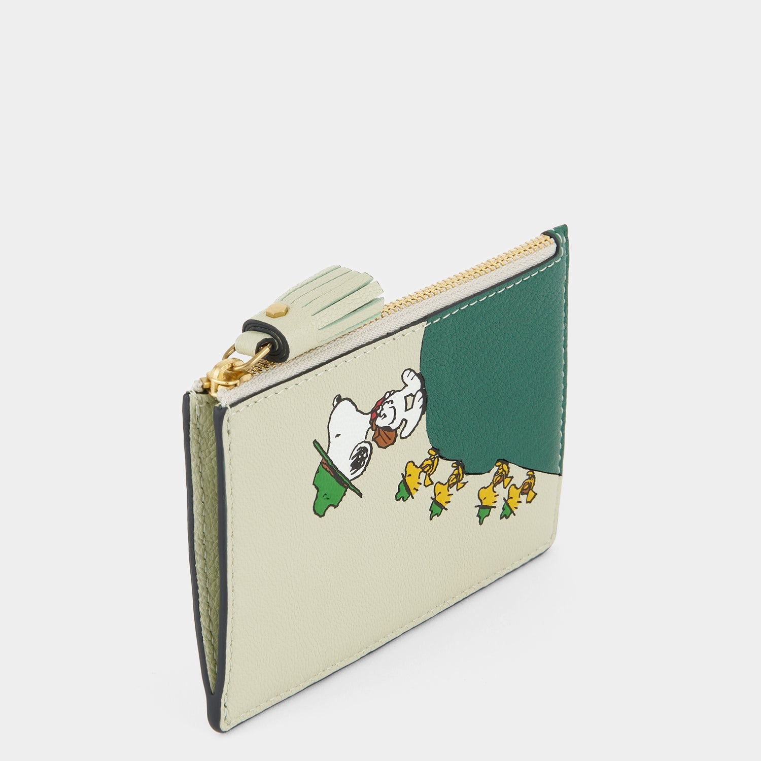 Peanuts Snoopy Zip Card Case -

          
            Capra Leather in Eau De Nil Green -
          

          Anya Hindmarch EU
