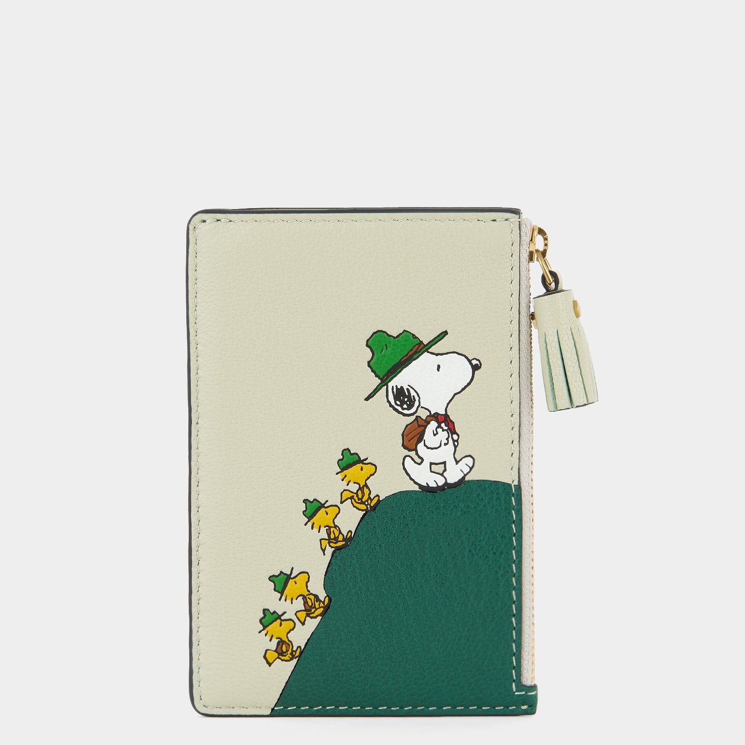 Peanuts Snoopy Zip Card Case -

          
            Capra Leather in Eau De Nil Green -
          

          Anya Hindmarch EU

