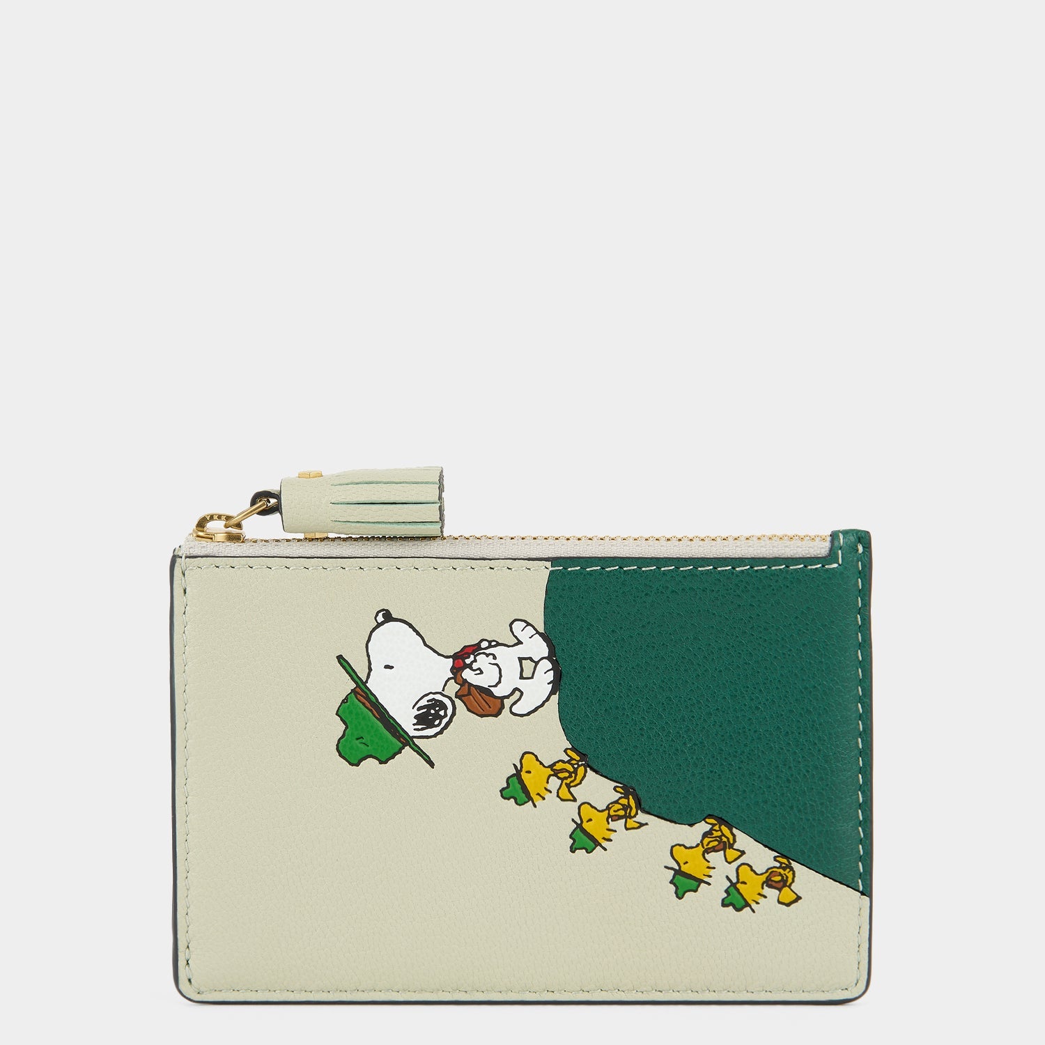 Peanuts Snoopy Zip Card Case -

          
            Capra Leather in Eau De Nil Green -
          

          Anya Hindmarch EU
