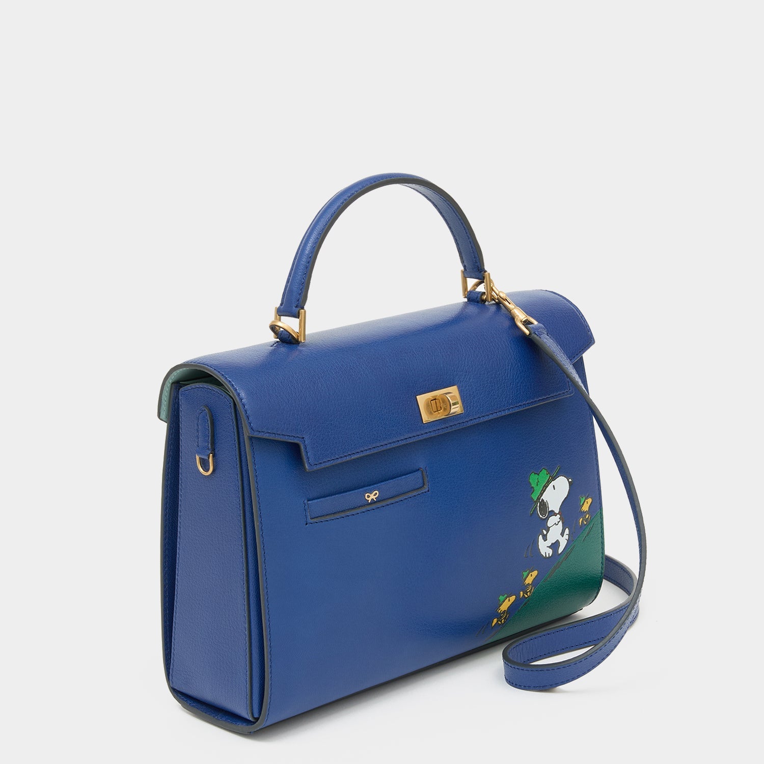 Peanuts Snoopy Mortimer Top Handle -

          
            Capra Leather in Monday Blue -
          

          Anya Hindmarch EU

