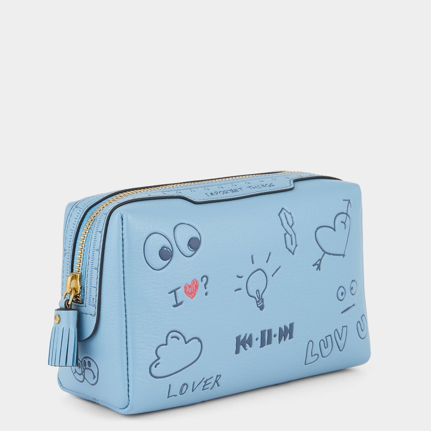 Important Things Scribble Pouch -

          
            Calf Leather in School Blue -
          

          Anya Hindmarch EU
