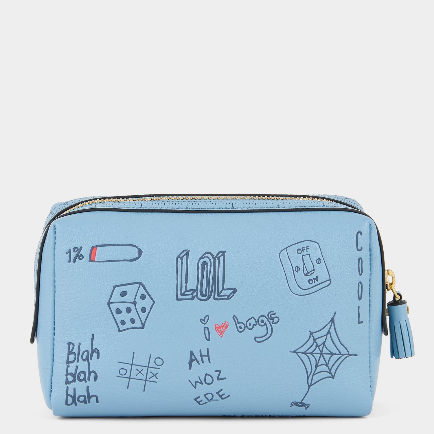 Important Things Scribble Pouch -

          
            Calf Leather in School Blue -
          

          Anya Hindmarch EU
