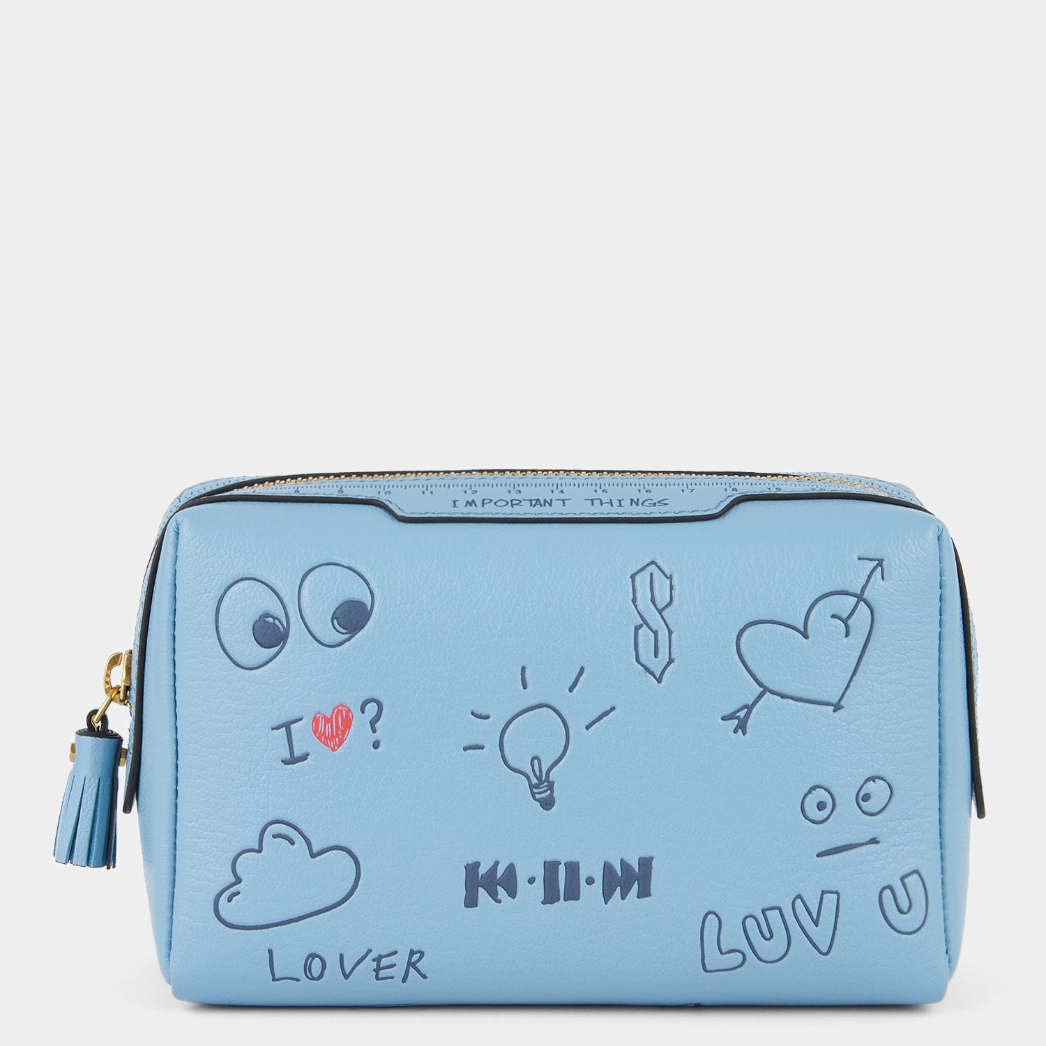Important Things Scribble Pouch -

          
            Calf Leather in School Blue -
          

          Anya Hindmarch EU
