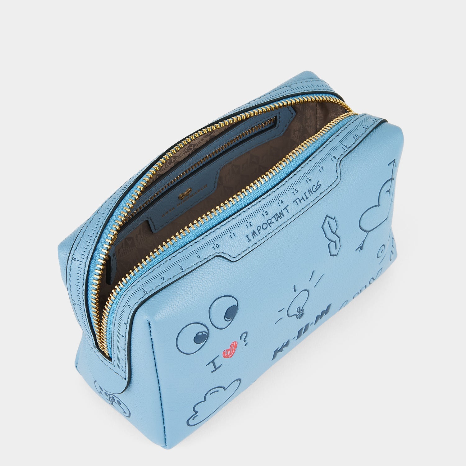 Important Things Scribble Pouch -

          
            Calf Leather in School Blue -
          

          Anya Hindmarch EU
