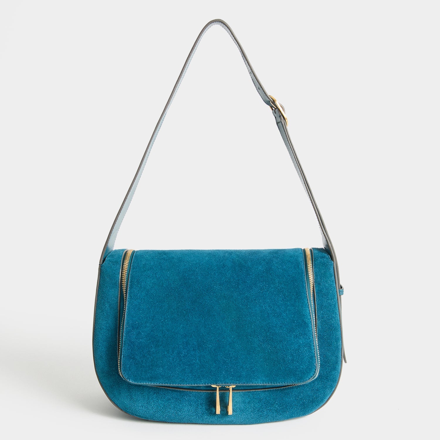 Vere Shoulder Bag -

          
            Suede Leather/Calf Leather in Dark Petrol Blue -
          

          Anya Hindmarch EU
