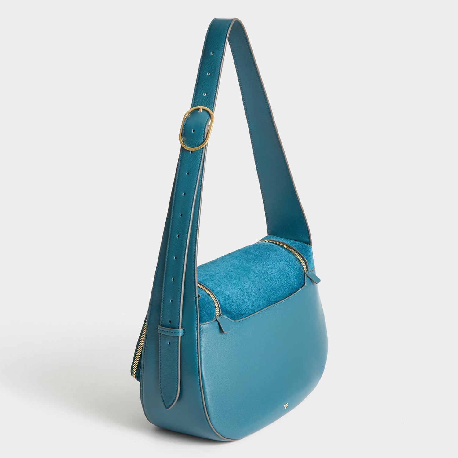 Vere Shoulder Bag -

          
            Suede Leather/Calf Leather in Dark Petrol Blue -
          

          Anya Hindmarch EU
