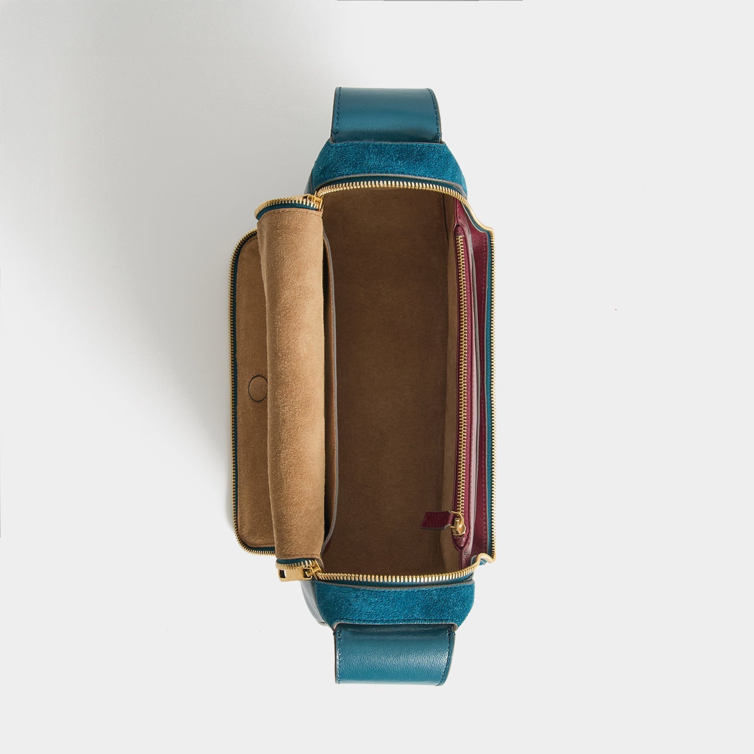 Vere Shoulder Bag -

          
            Suede Leather/Calf Leather in Dark Petrol Blue -
          

          Anya Hindmarch EU
