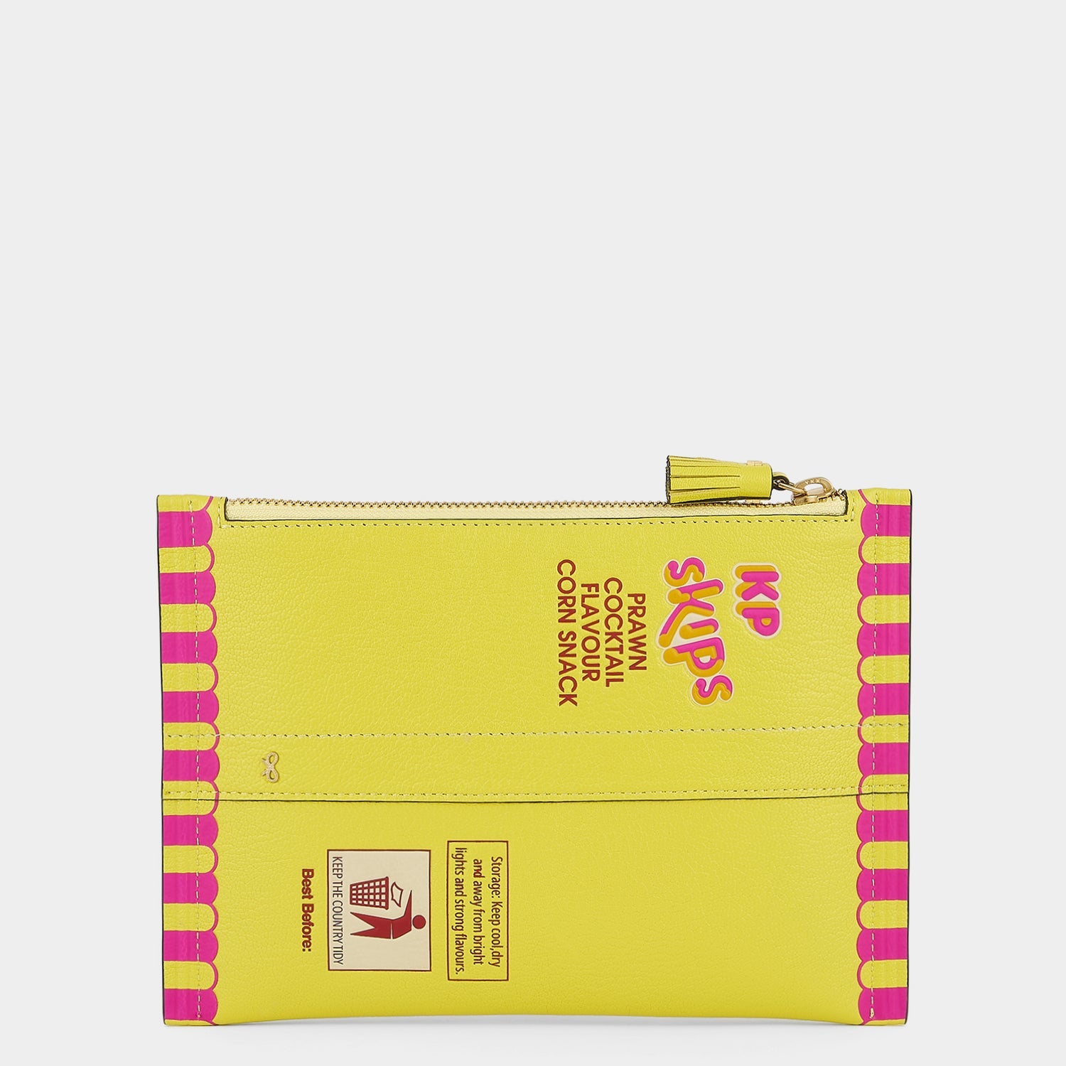 Anya Brands Skips Pouch -

          
            Calf Leather in Scampi Yellow -
          

          Anya Hindmarch EU
