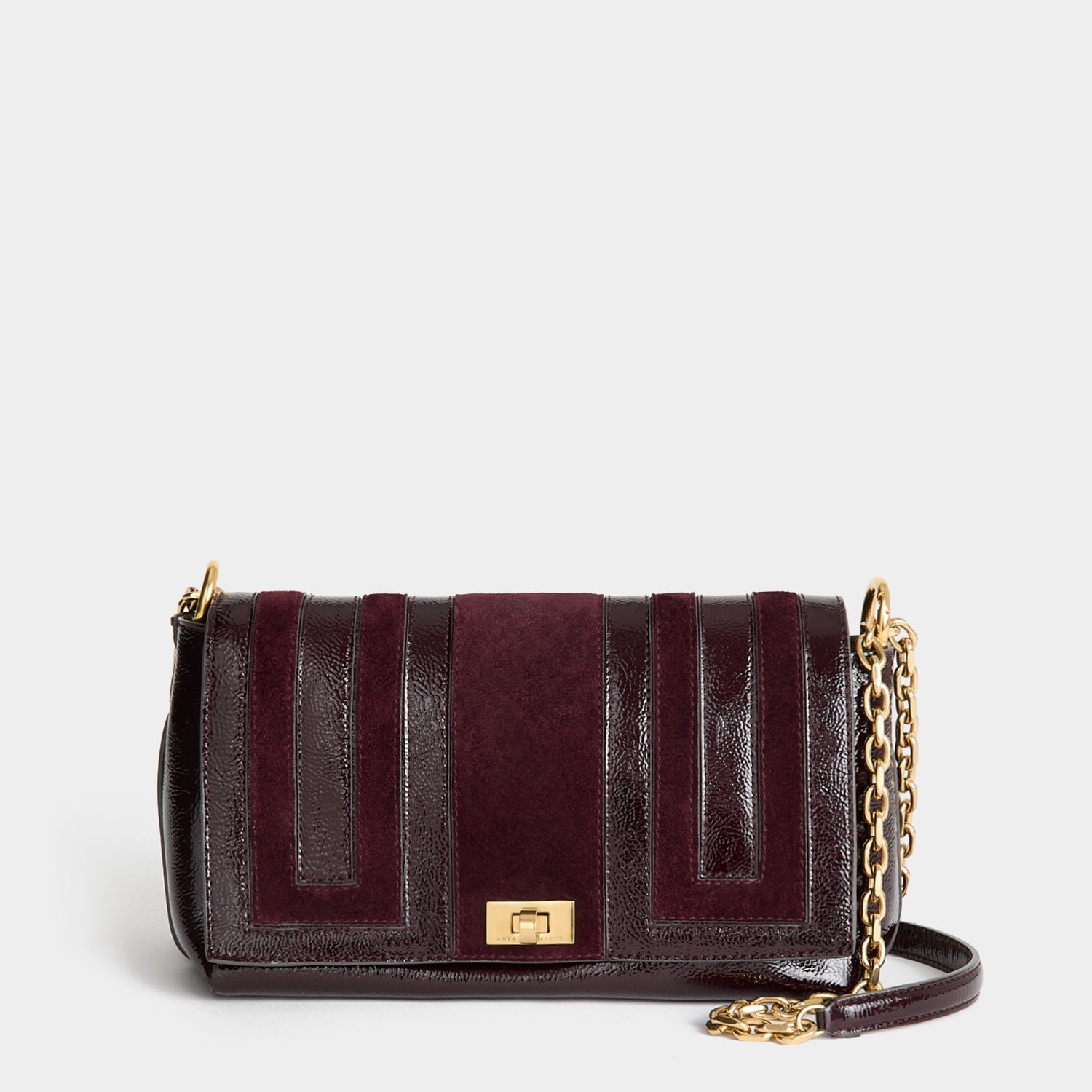 Mortimer Cross-body -

          
            Suede Leather in Grape -
          

          Anya Hindmarch EU

