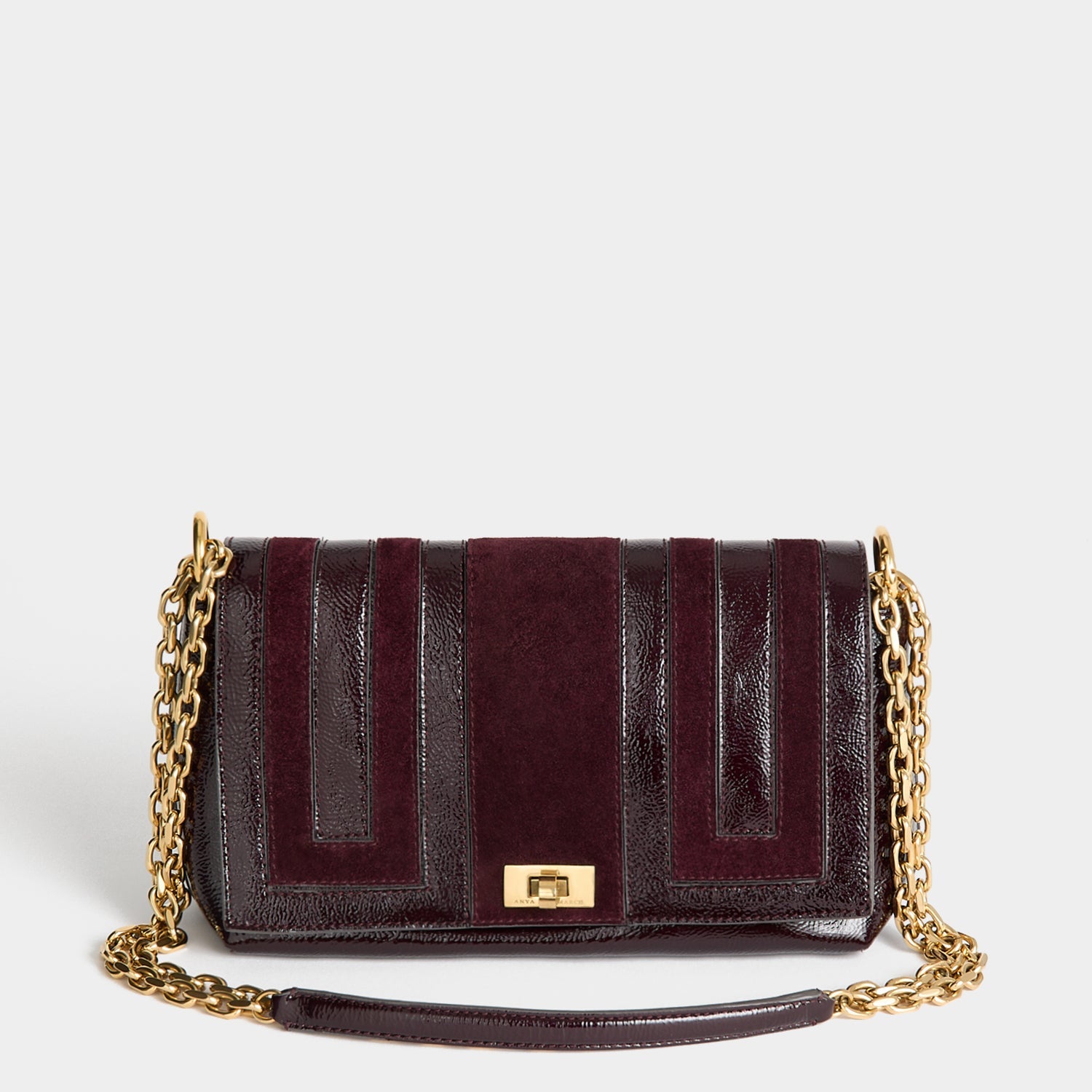 Mortimer Cross-body -

          
            Suede Leather in Grape -
          

          Anya Hindmarch EU
