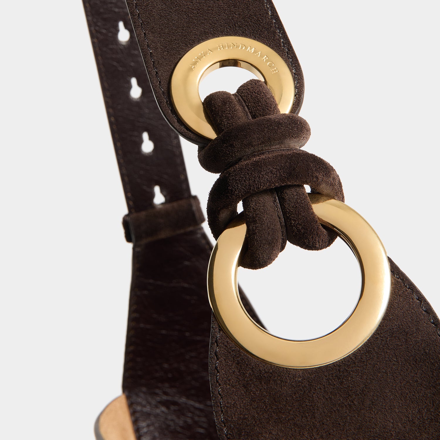 Ringo Chesterfield Shoulder Bag -

          
            Calf leather in Chocolate brown -
          

          Anya Hindmarch EU
