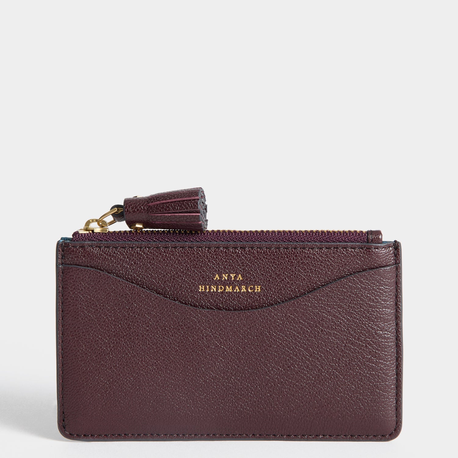 Peeping Eyes Zip Card Case -

          
            Capra Leather in Claret -
          

          Anya Hindmarch EU
