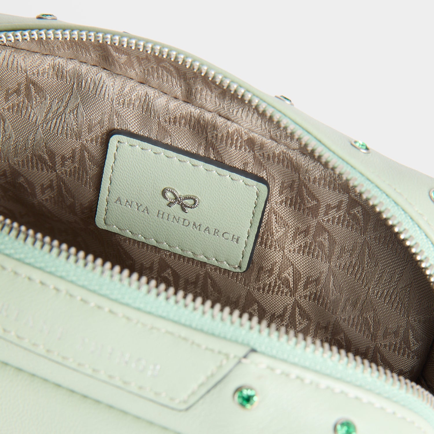 Crystals Important Things Pouch -

          
            Calf leather in Erinite green -
          

          Anya Hindmarch EU
