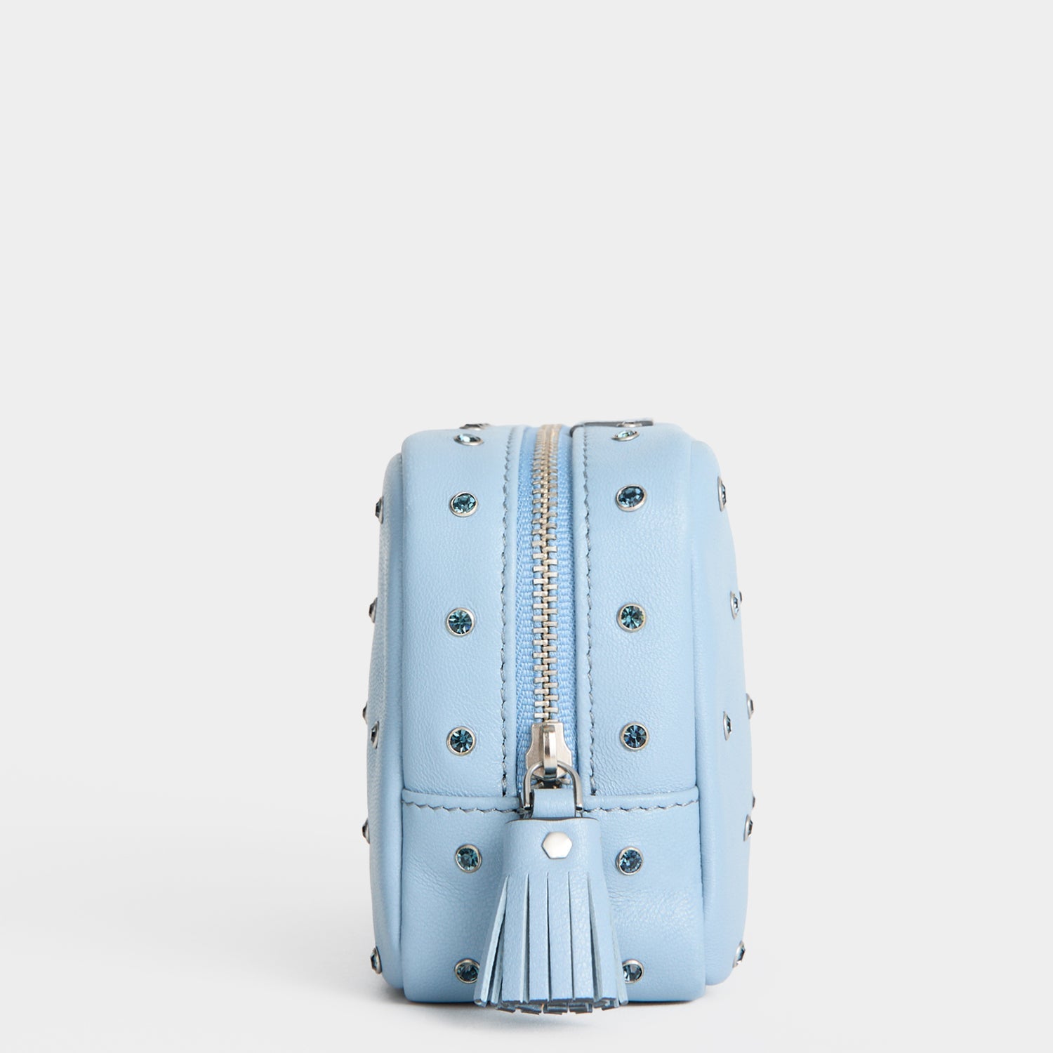 Crystals Important Things Pouch -

          
            Calf leather in School blue -
          

          Anya Hindmarch EU
