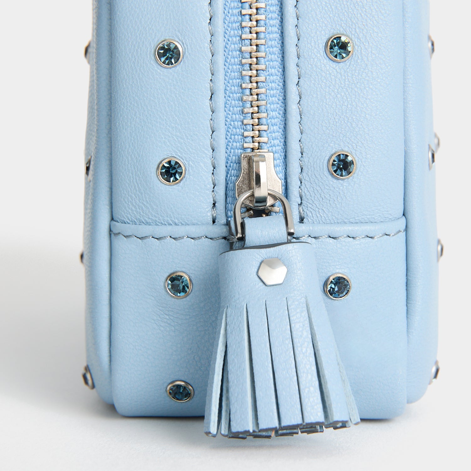 Crystals Important Things Pouch -

          
            Calf leather in School blue -
          

          Anya Hindmarch EU
