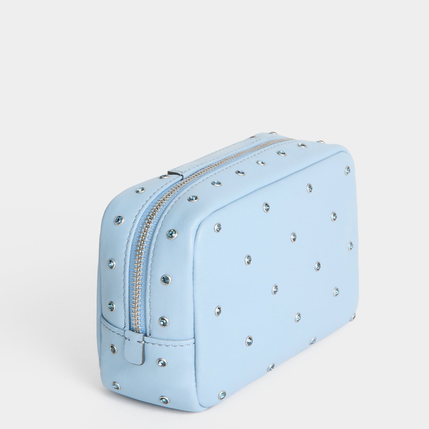 Crystals Important Things Pouch -

          
            Calf leather in School blue -
          

          Anya Hindmarch EU
