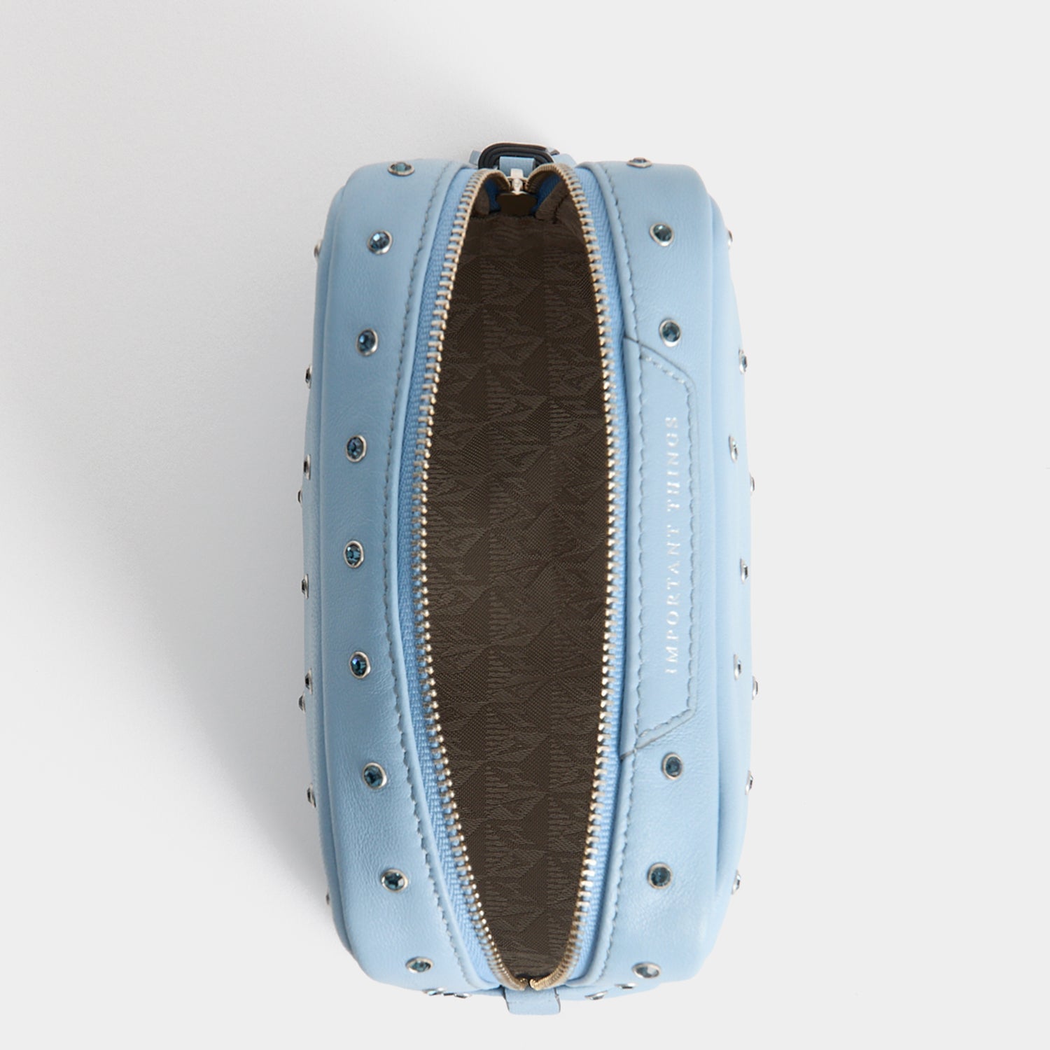 Crystals Important Things Pouch -

          
            Calf leather in School blue -
          

          Anya Hindmarch EU
