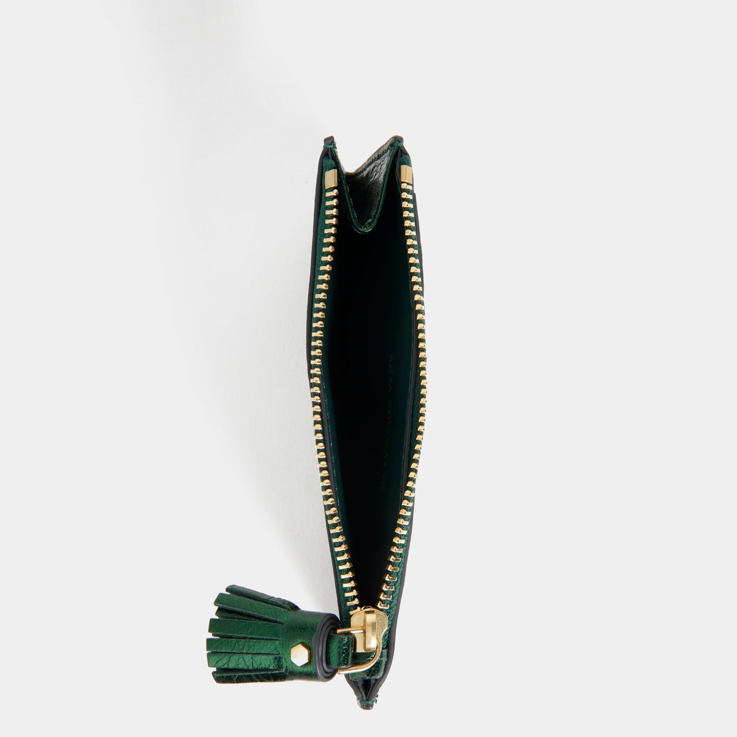 Anya Brands Berocca Zip Card Case -

          
            Capra Leather in Metallic Green -
          

          Anya Hindmarch EU
