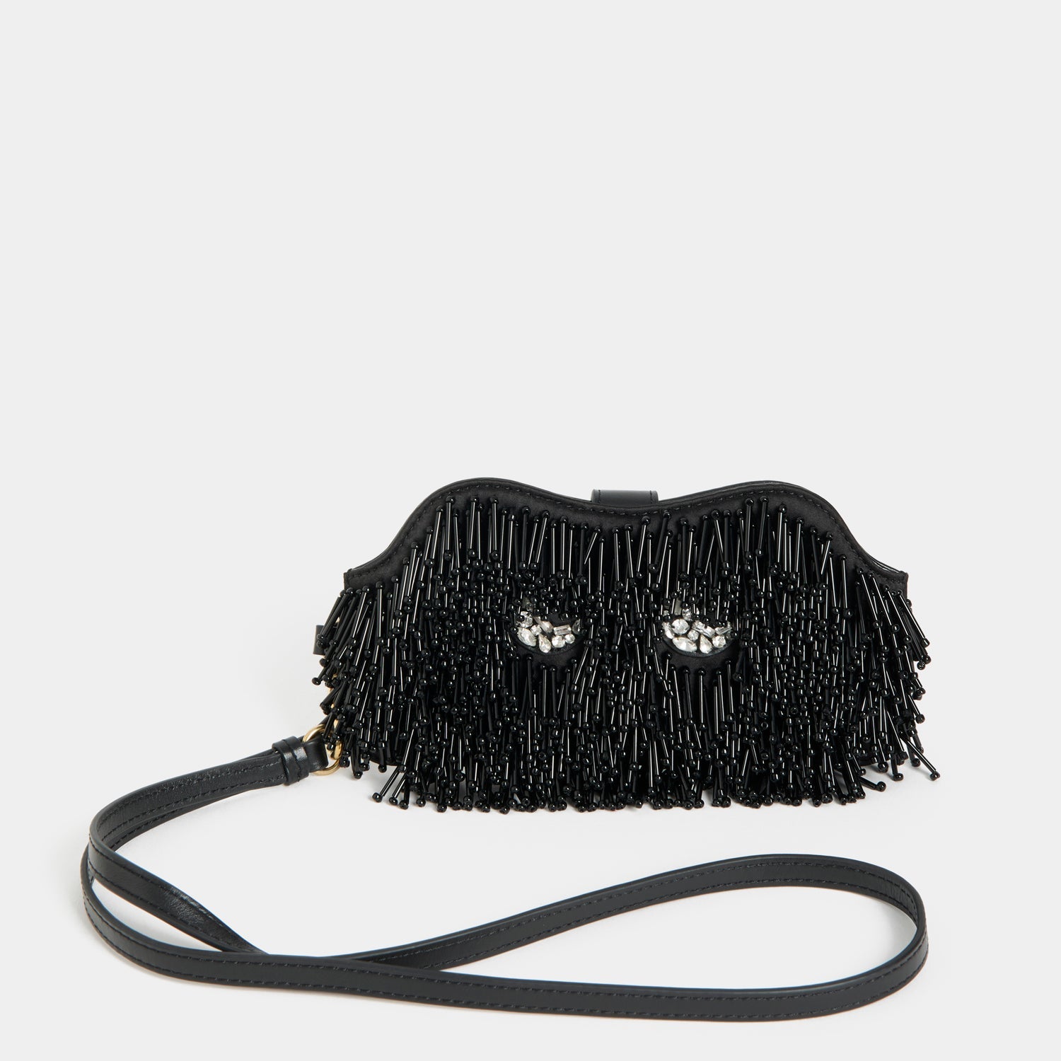 Embellished Eyes Sunglasses Pouch -

          
            Satin in Black -
          

          Anya Hindmarch EU

