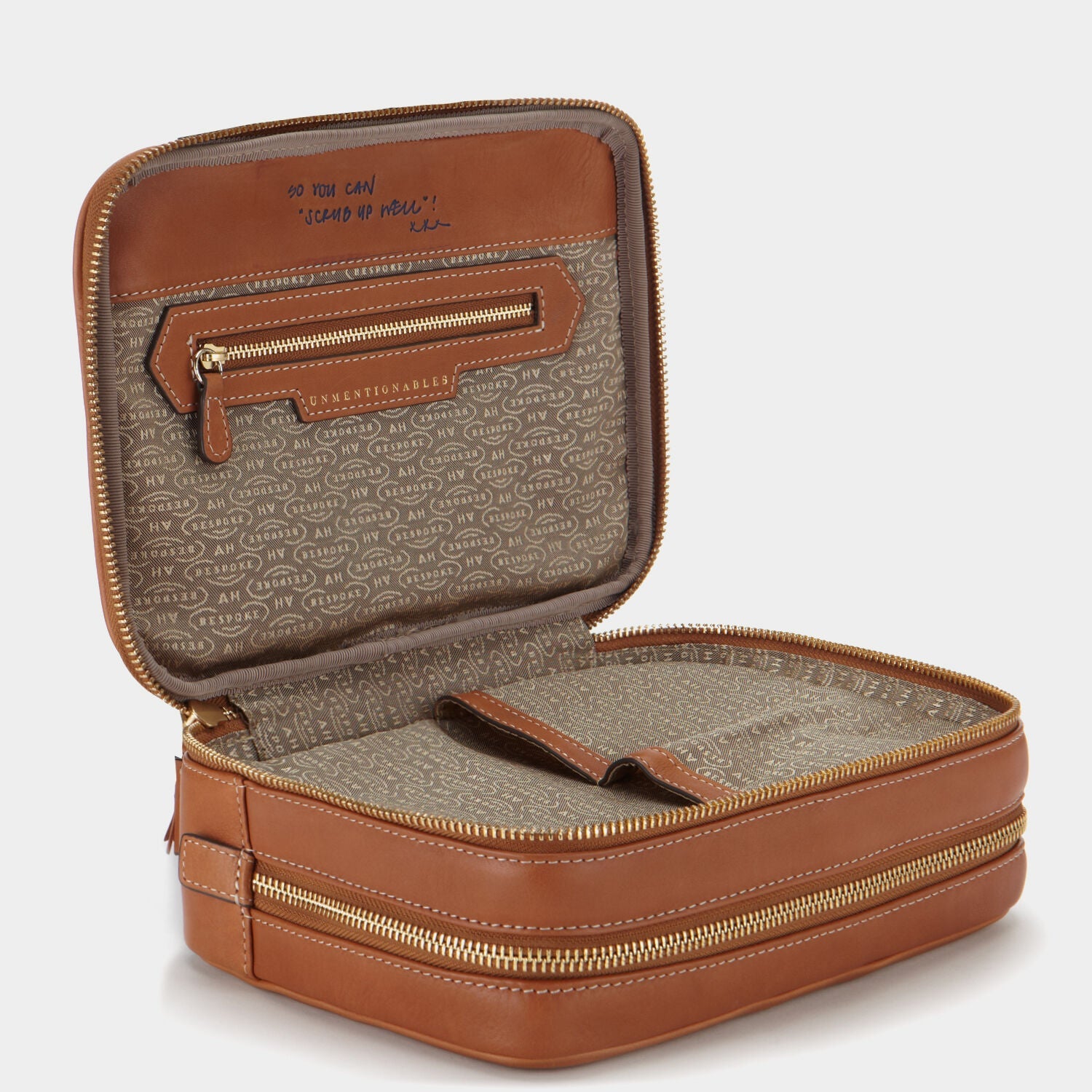 Bespoke Zipped Wash Bag -

          
            Butter Leather in Tan -
          

          Anya Hindmarch EU

