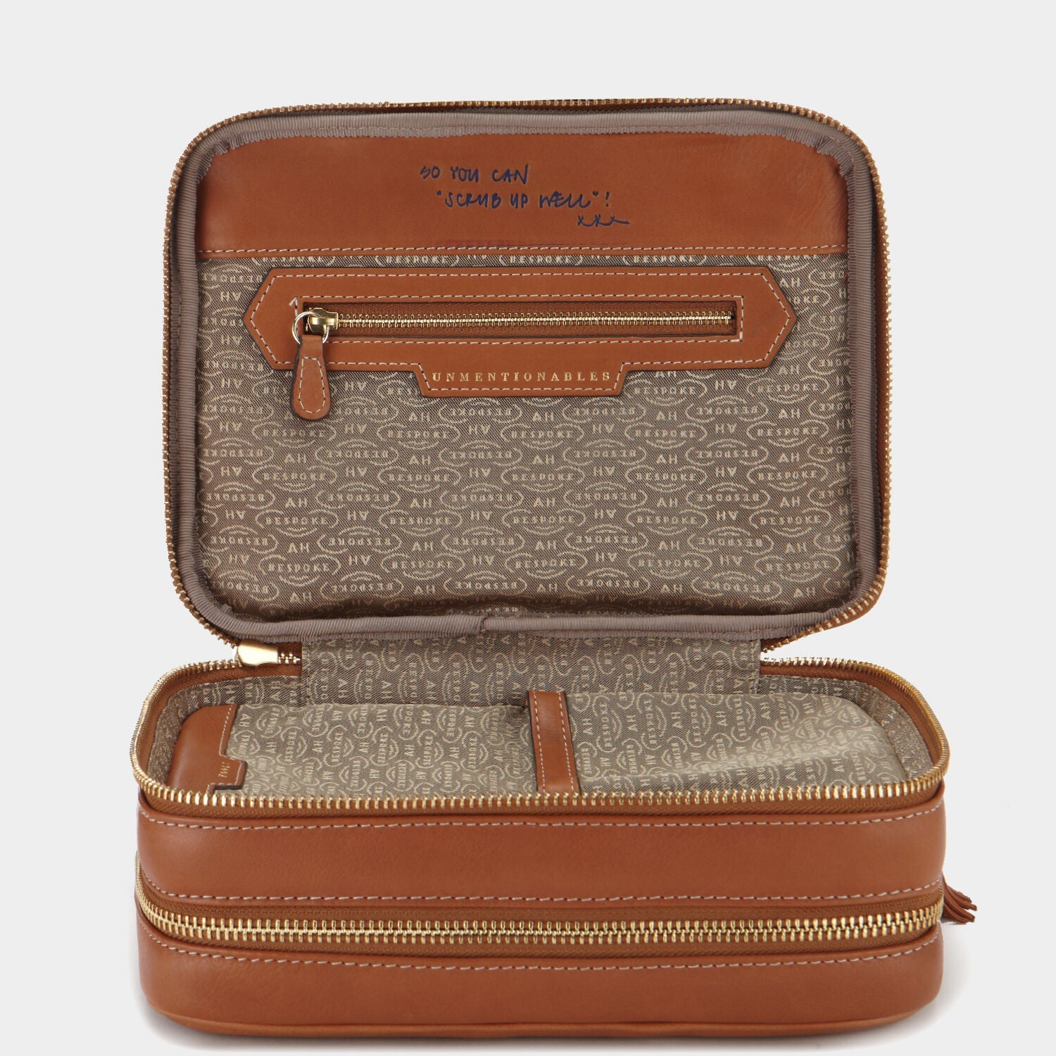 Bespoke Zipped Wash Bag -

          
            Butter Leather in Tan -
          

          Anya Hindmarch EU
