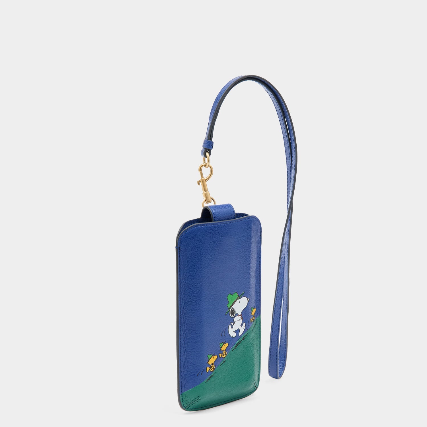 Peanuts Snoopy Sunglasses Pouch -

          
            Calf Leather in School Blue -
          

          Anya Hindmarch EU
