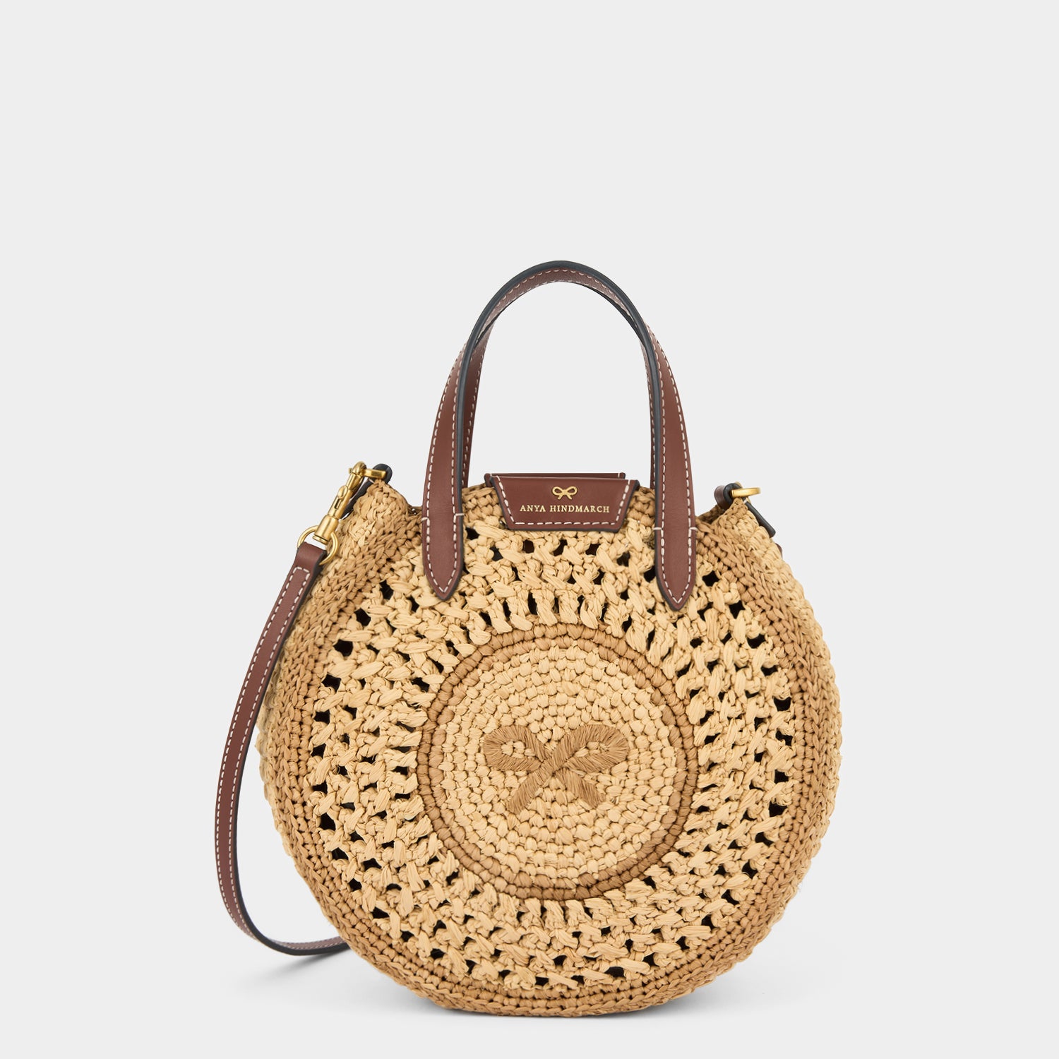 Raffia Small Round Bow Tote -

          
            Raffia in Natural -
          

          Anya Hindmarch EU
