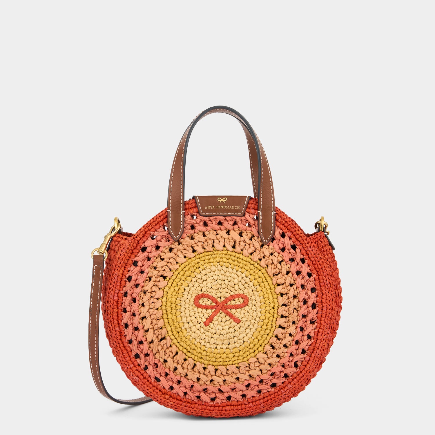 Raffia Small Round Bow Tote -

          
            Raffia in Orange/Multi -
          

          Anya Hindmarch EU
